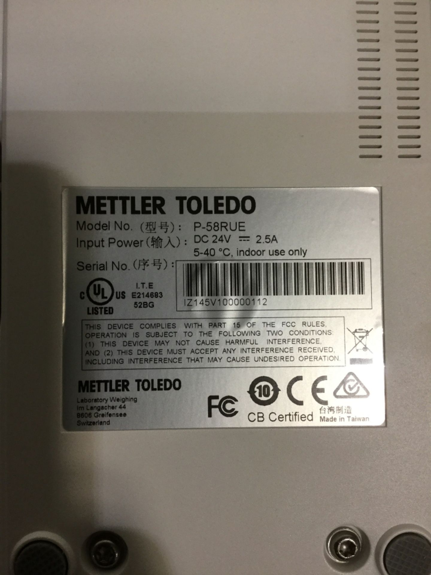 Mettler Toledo P-58RUE Thermal Printer - Image 2 of 2