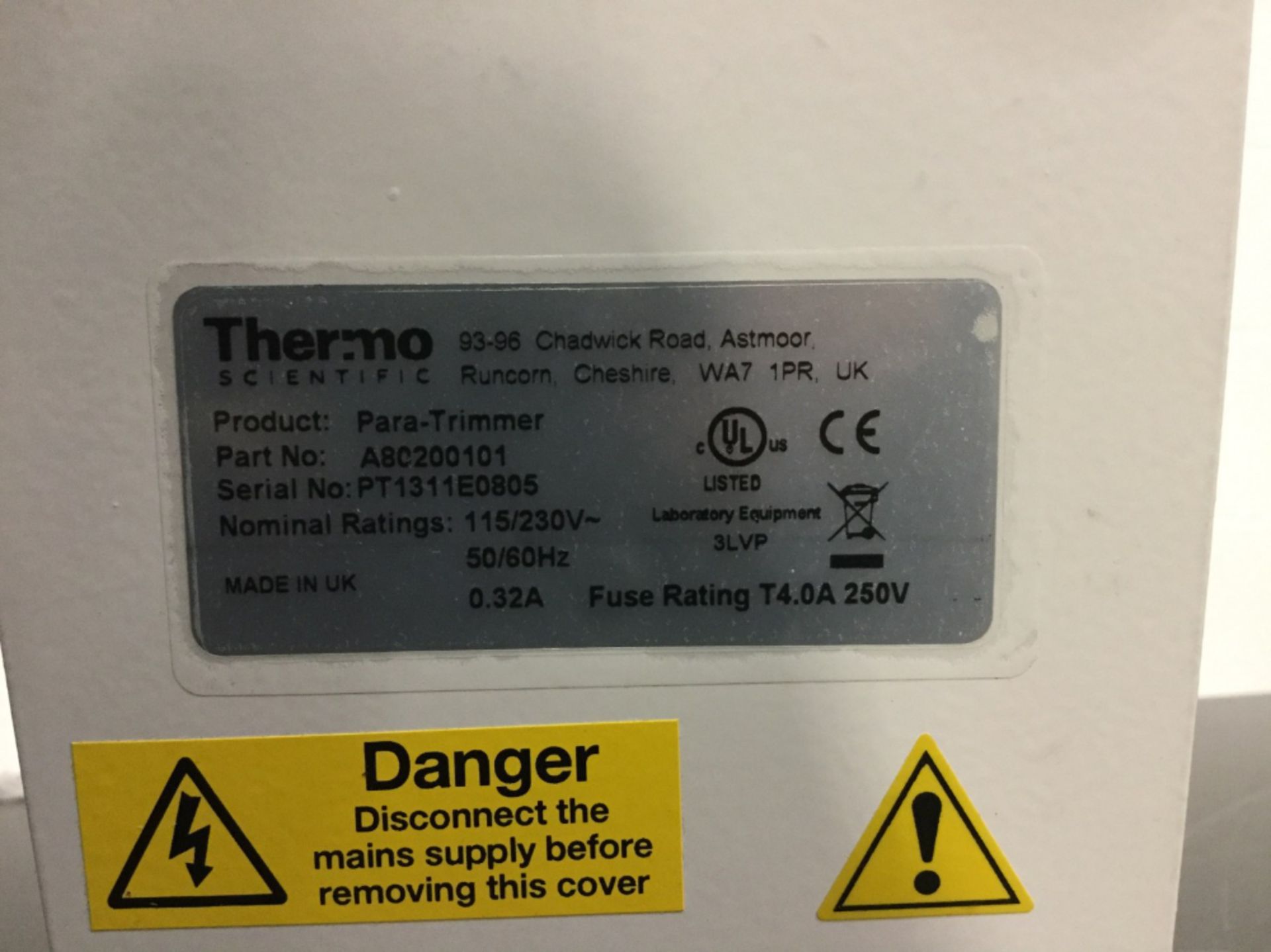 Thermo Scientific Shandon Para-Trimmer - Image 3 of 3