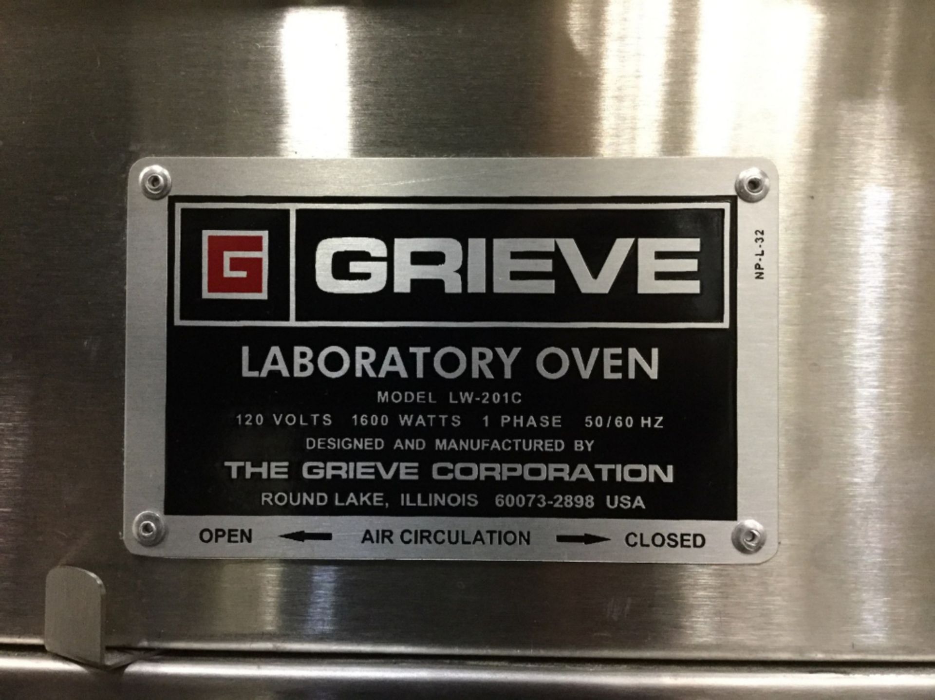 Grieve LW-201C Laboratory Oven - Image 4 of 4