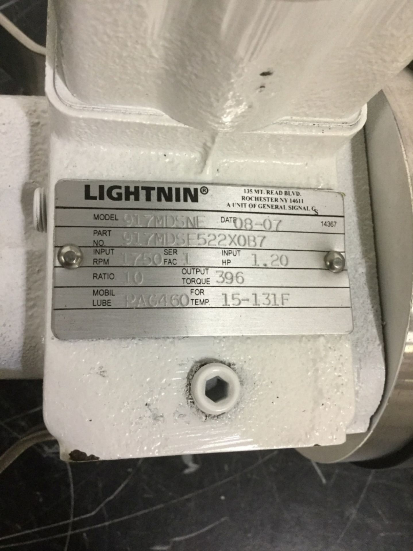 Lightnin 917MDSNE Worm Gear Reducer - Image 2 of 2