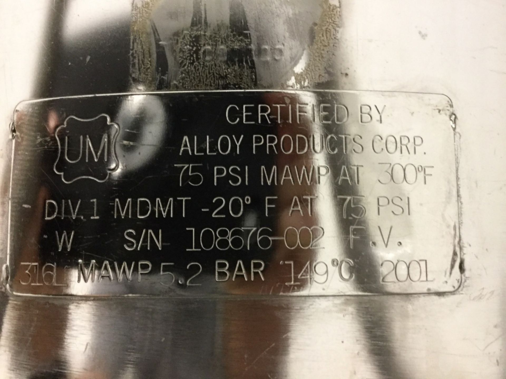 Alloy Products 60 Liter Stainless Steel Vessel - Image 2 of 5
