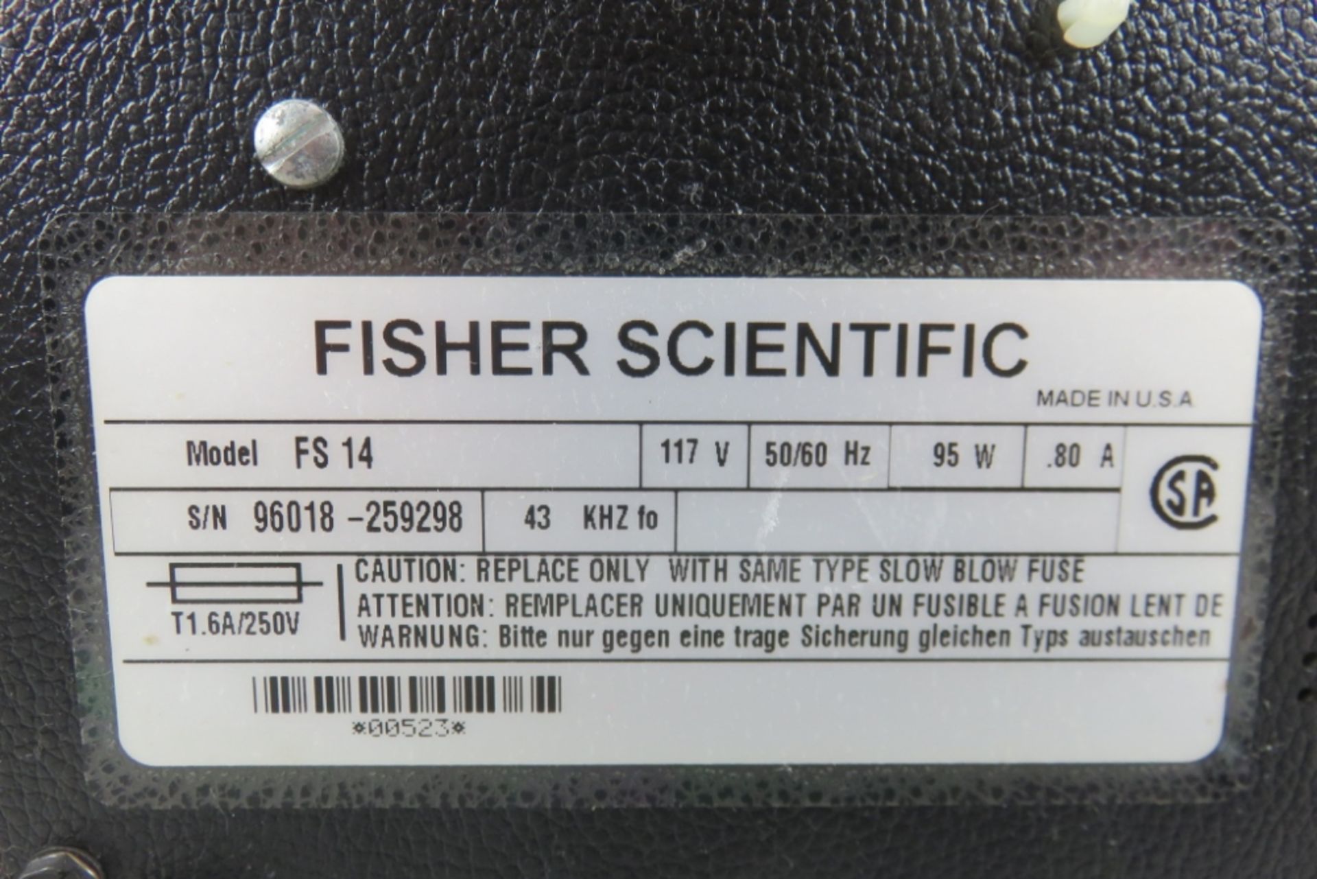 Fisher Scientific SF14 Sonicator - Image 3 of 3