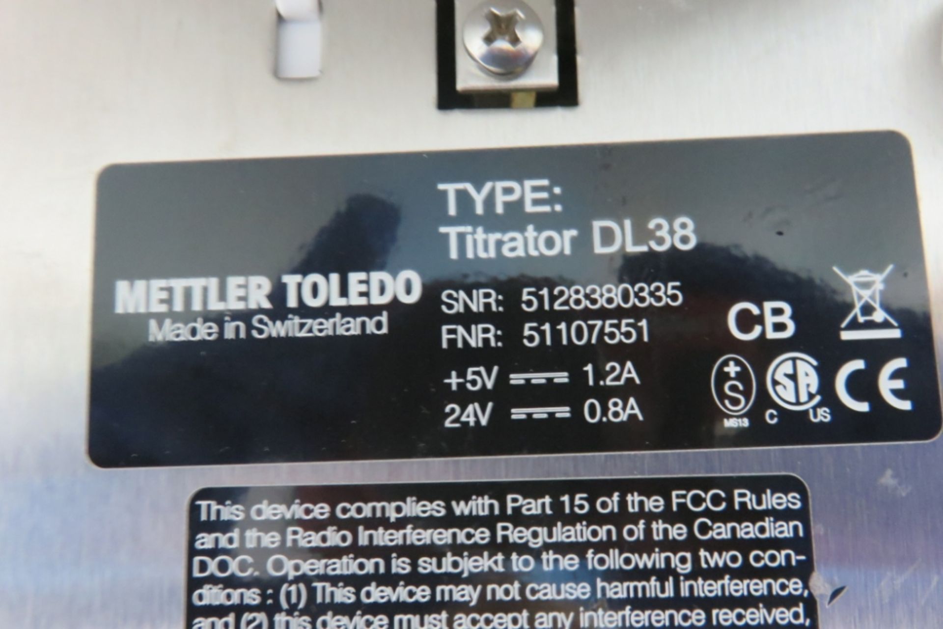 Mettler Toledo DL38 Titrator - Image 6 of 6