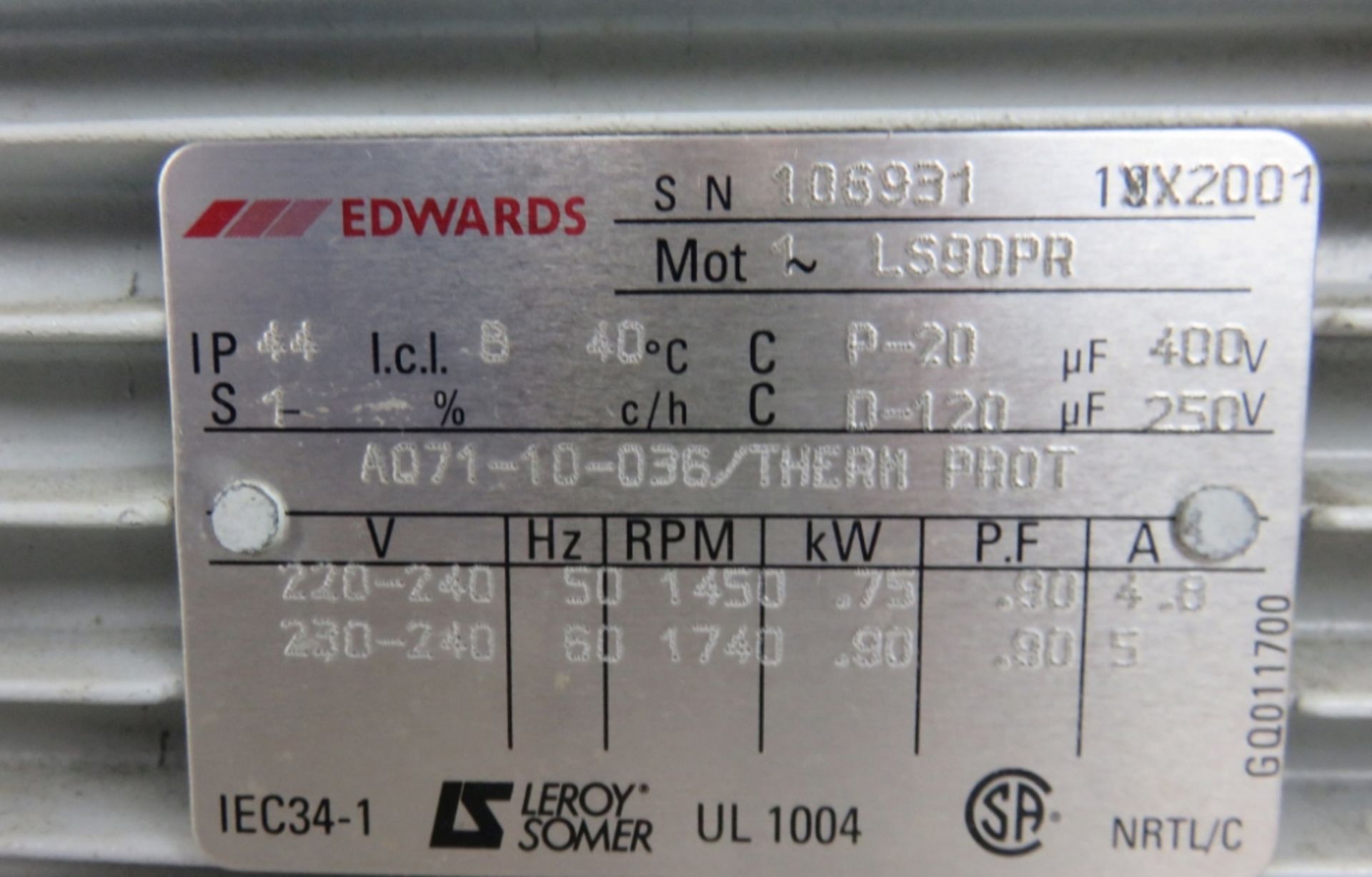 Edwards E2M28 Rotary Vacuum Pump - Image 5 of 5