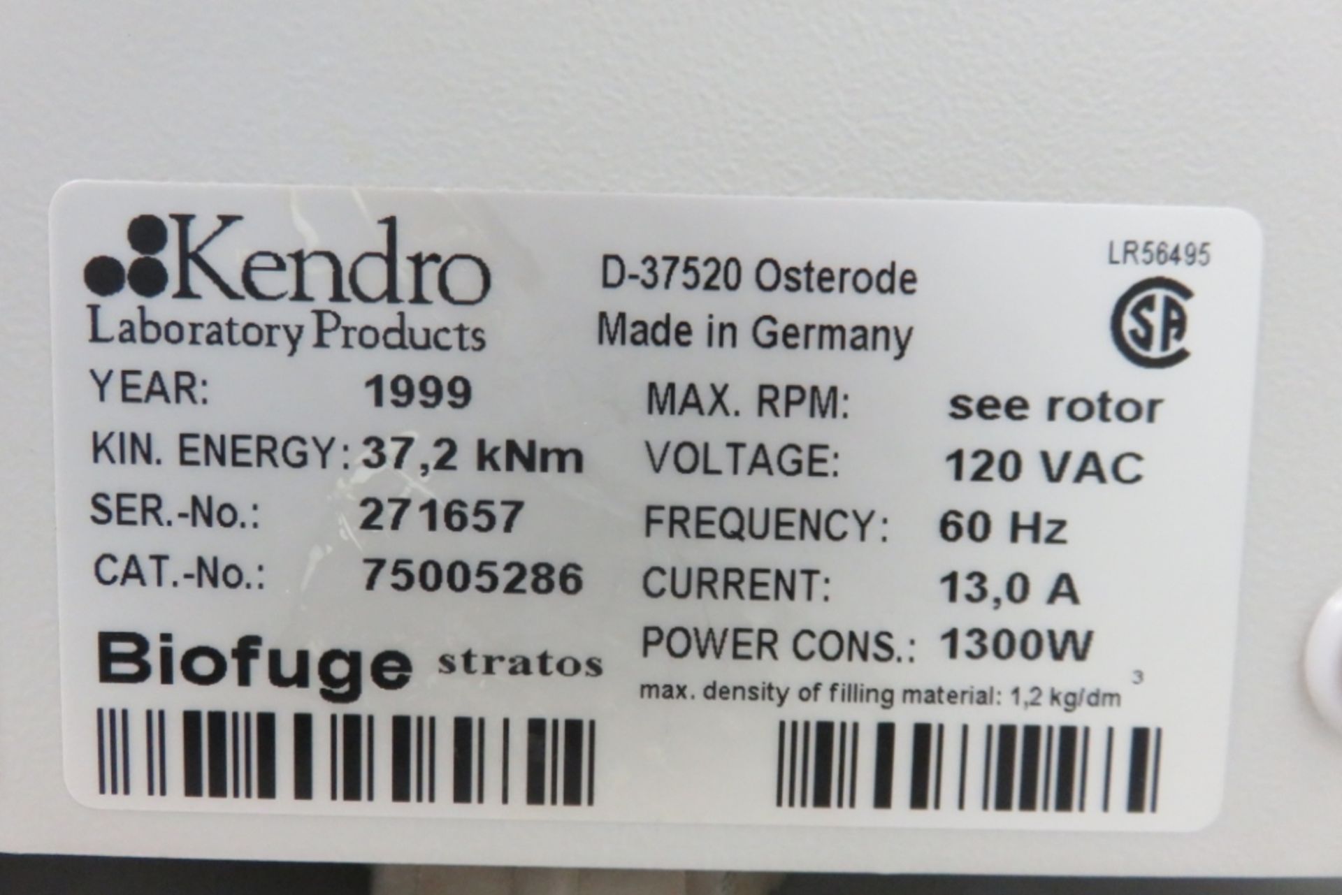 Heraeus Biofuge Stratos Centrifuge - Image 5 of 5