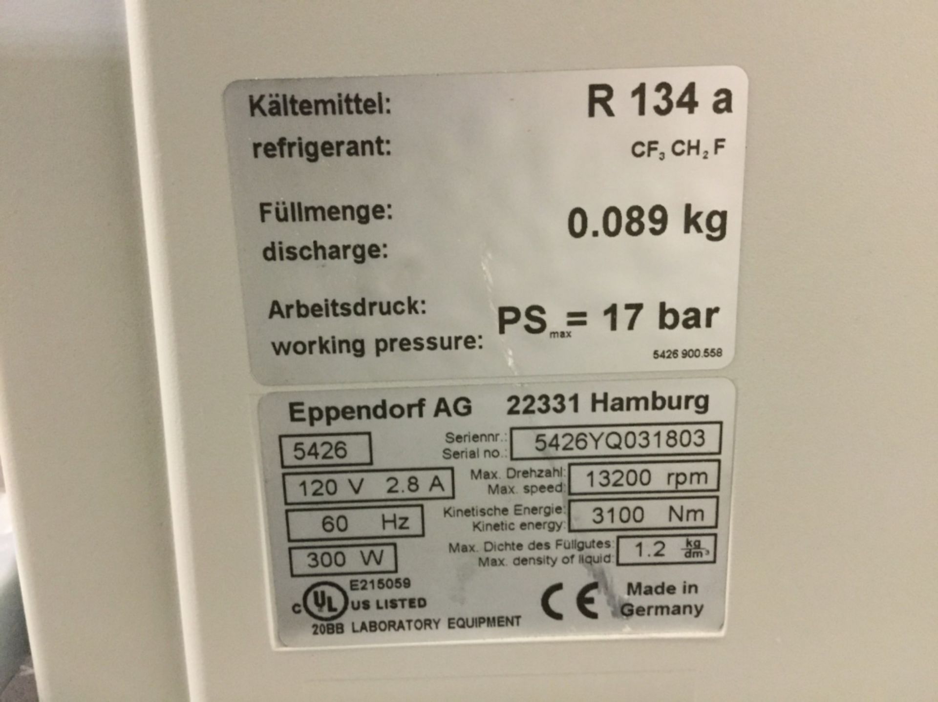 Eppendorf 5415R Centrifuge - Image 3 of 3