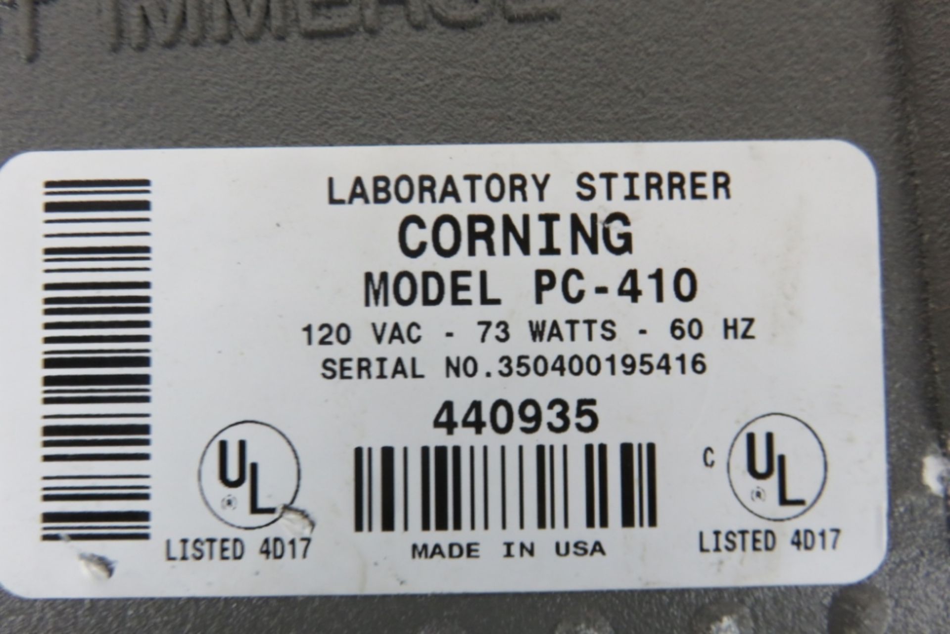 Corning PC-410 Magnetic Stirrer - Image 3 of 3