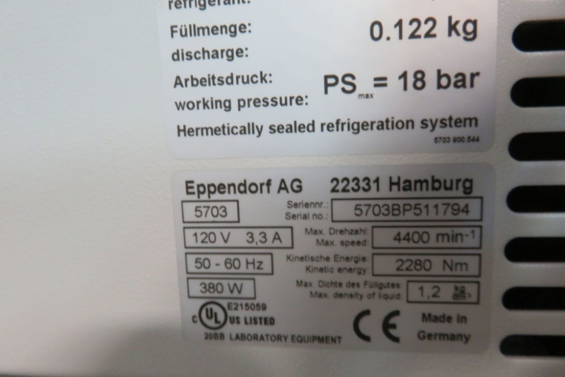 Eppendorf 5702R Refrigerated Centrifuge - Image 4 of 4