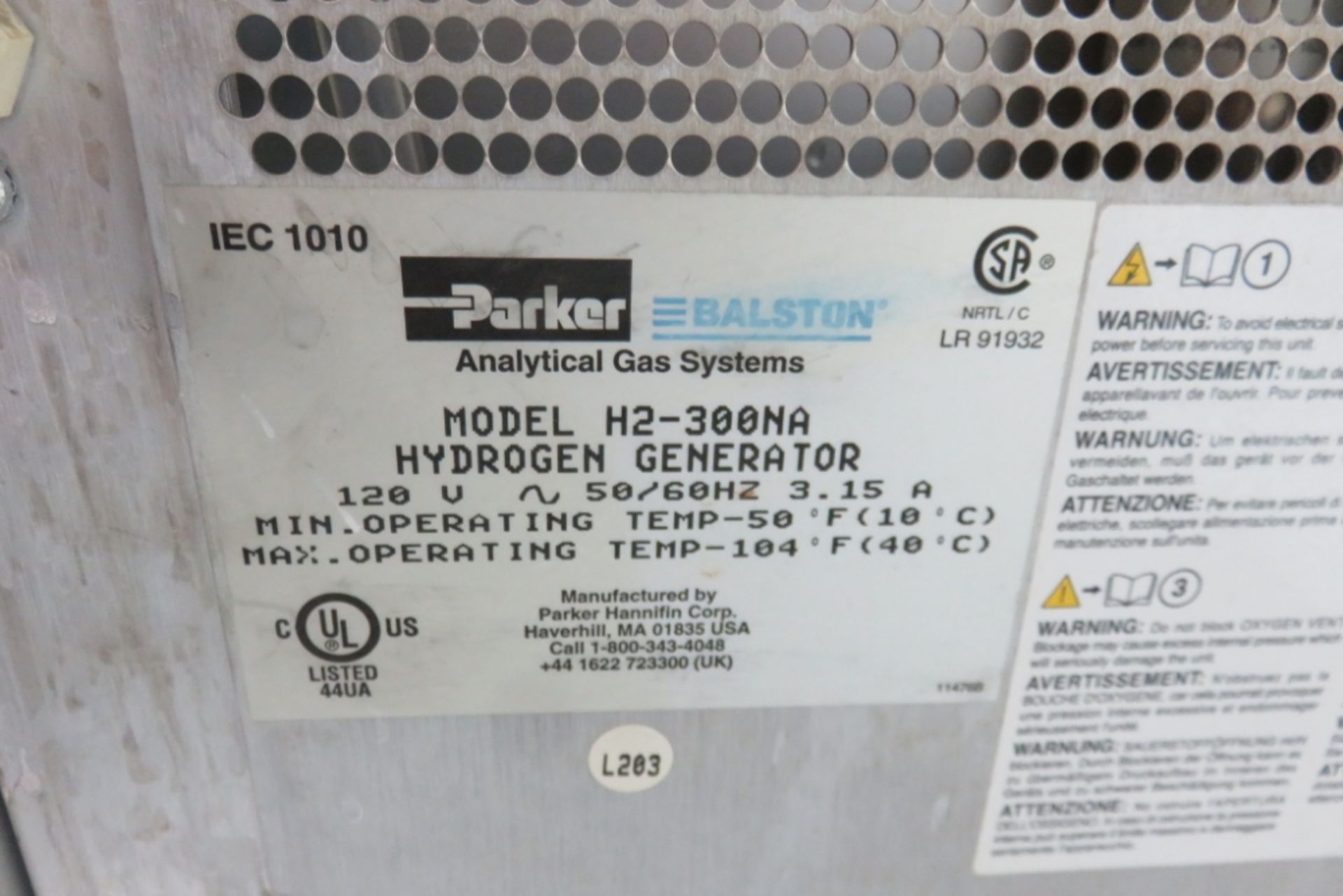 Parker Balston Hydrogen Generator - Image 3 of 3