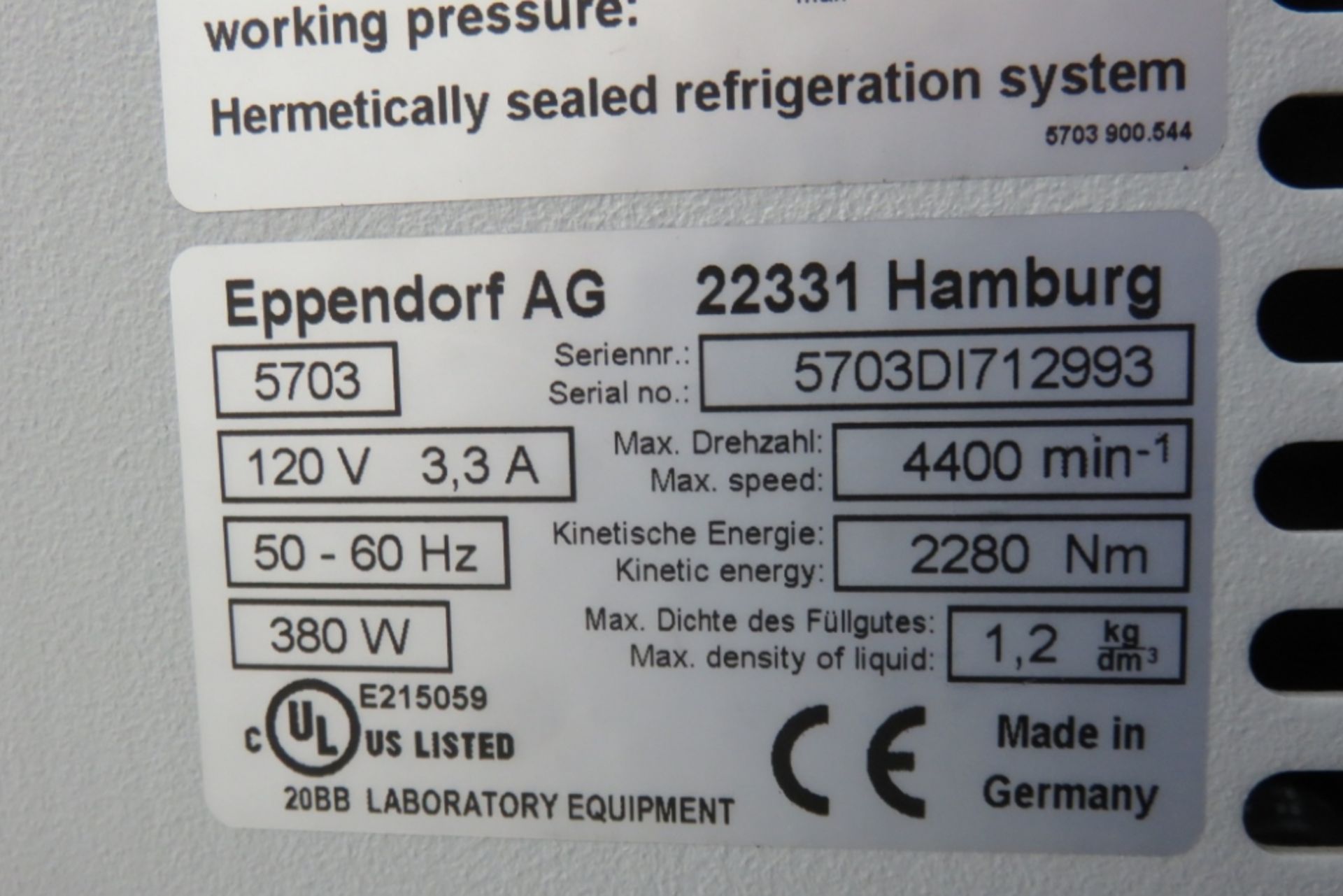 Eppendorf 5702R Refrigerated Centrifuge - Image 9 of 9