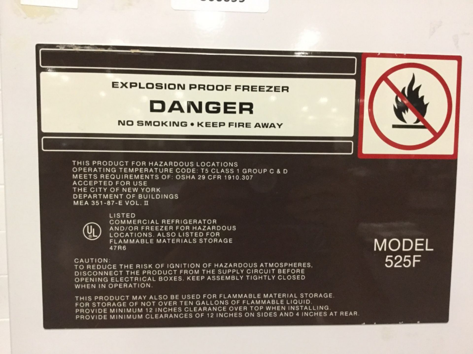 Fisher Scientific Isotemp Explosion Proof Freezer - Image 3 of 3