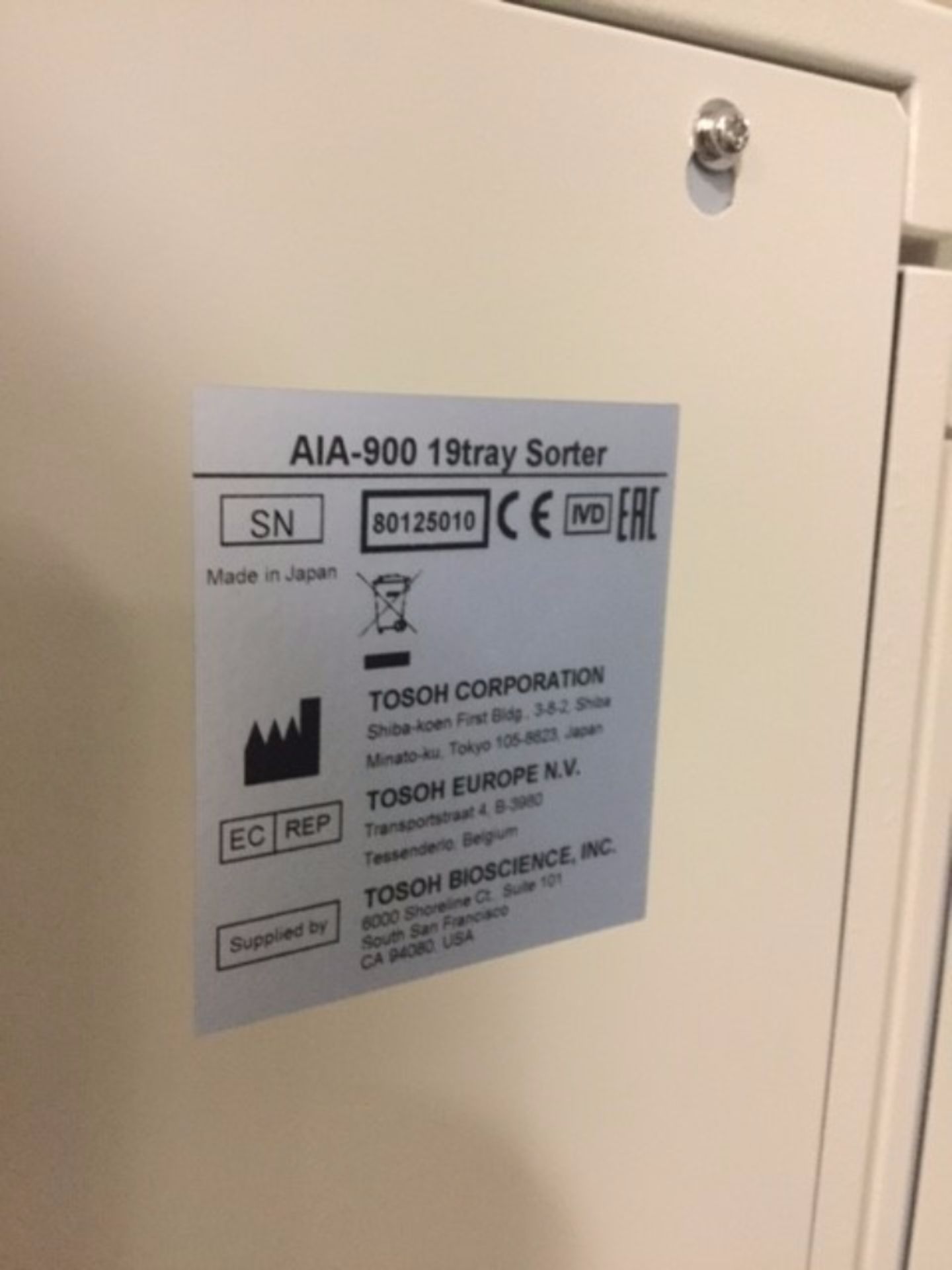 Tosoh Bioscience AIA-900 Automated Immunoassay Analyzer - Image 3 of 9