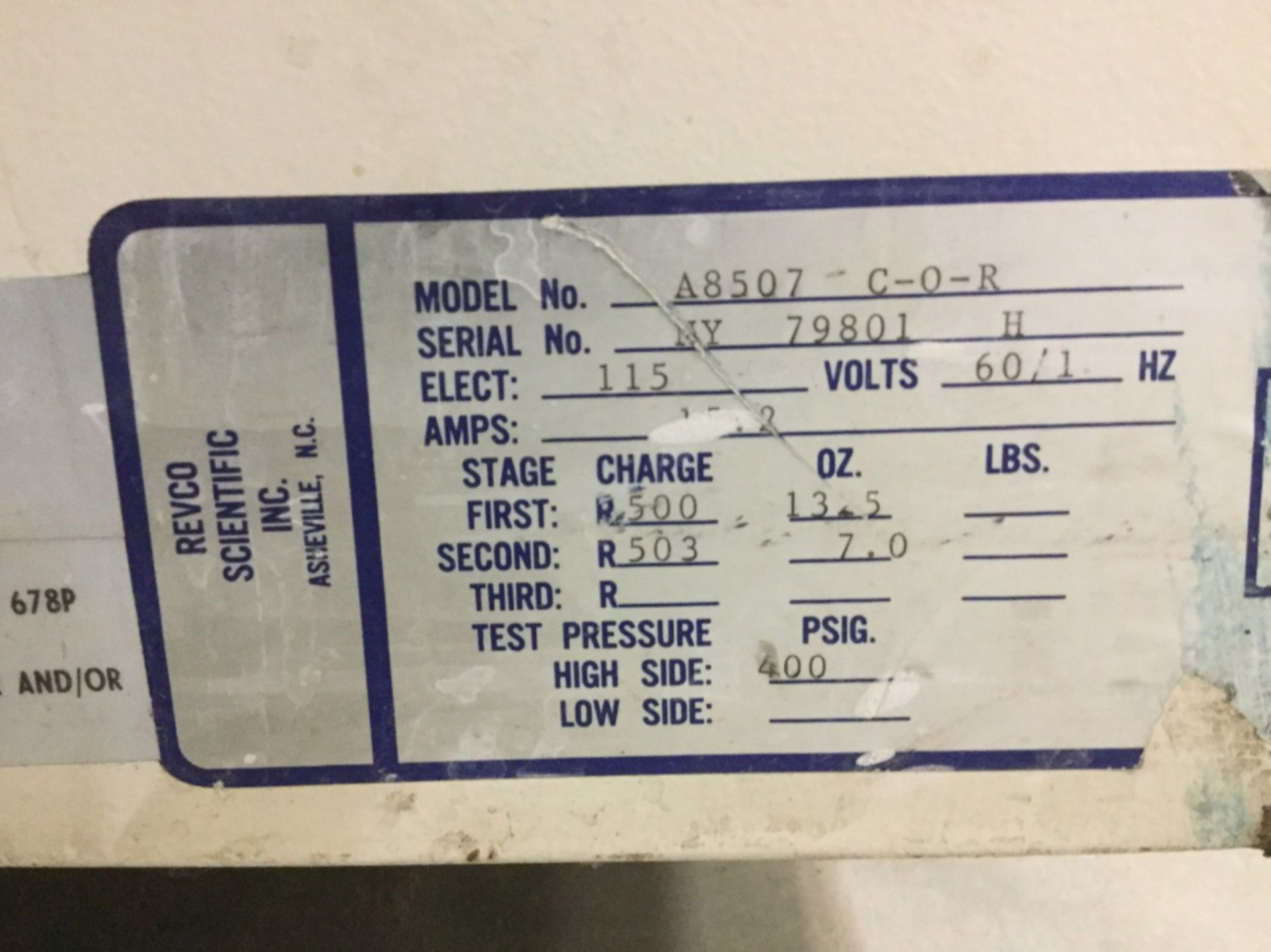 Revco Model A8507-C-O-R Laboratory Refrigerated Chest - Image 2 of 3