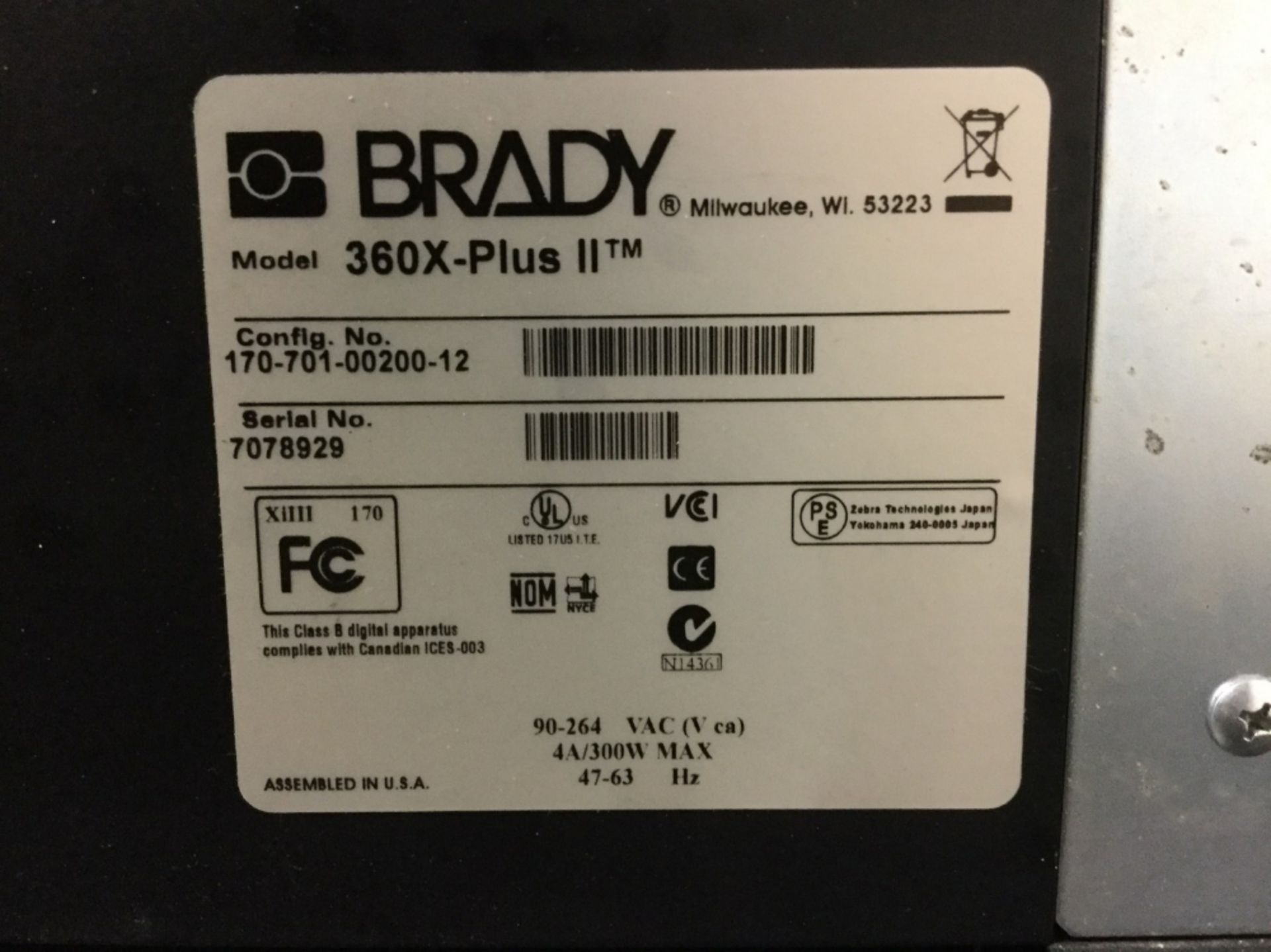 Bradyprinter 300X-Plus II Label Printer - Image 2 of 3