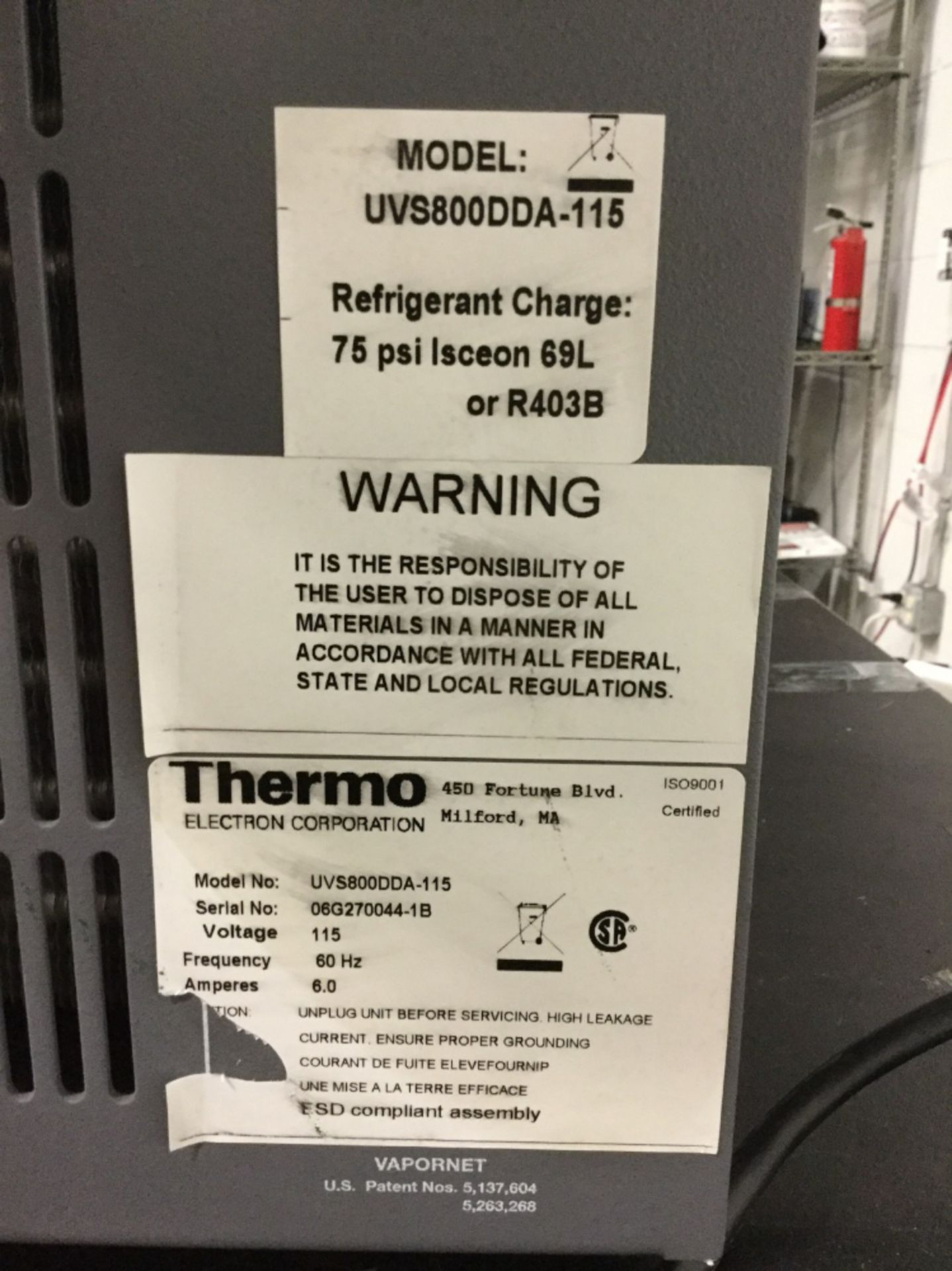 Thermo Electron UVS800DDA Universal Vacuum System Speed Vac - Image 2 of 3