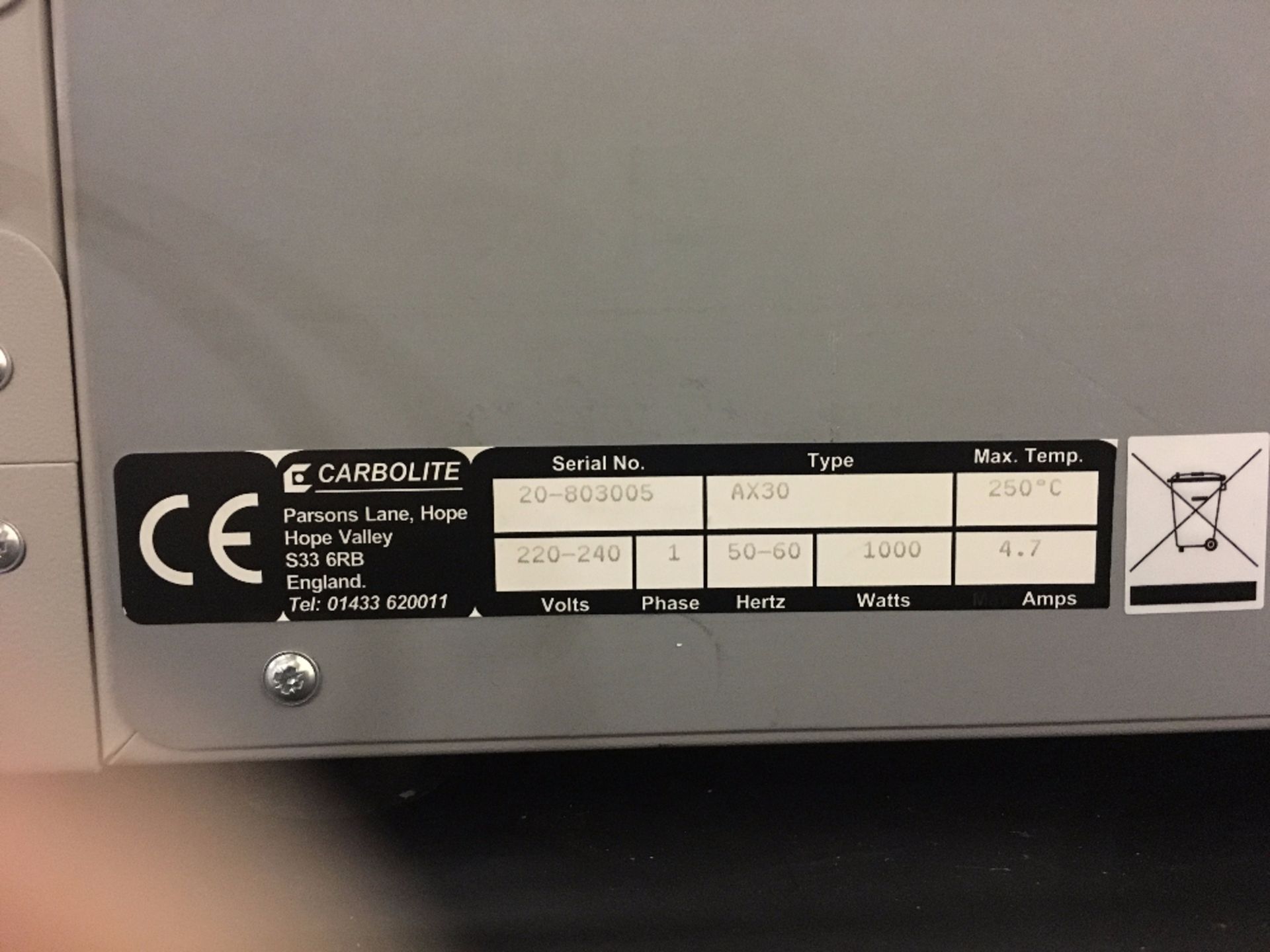 Carbolite Laboratory Bench Top Oven - Image 3 of 3