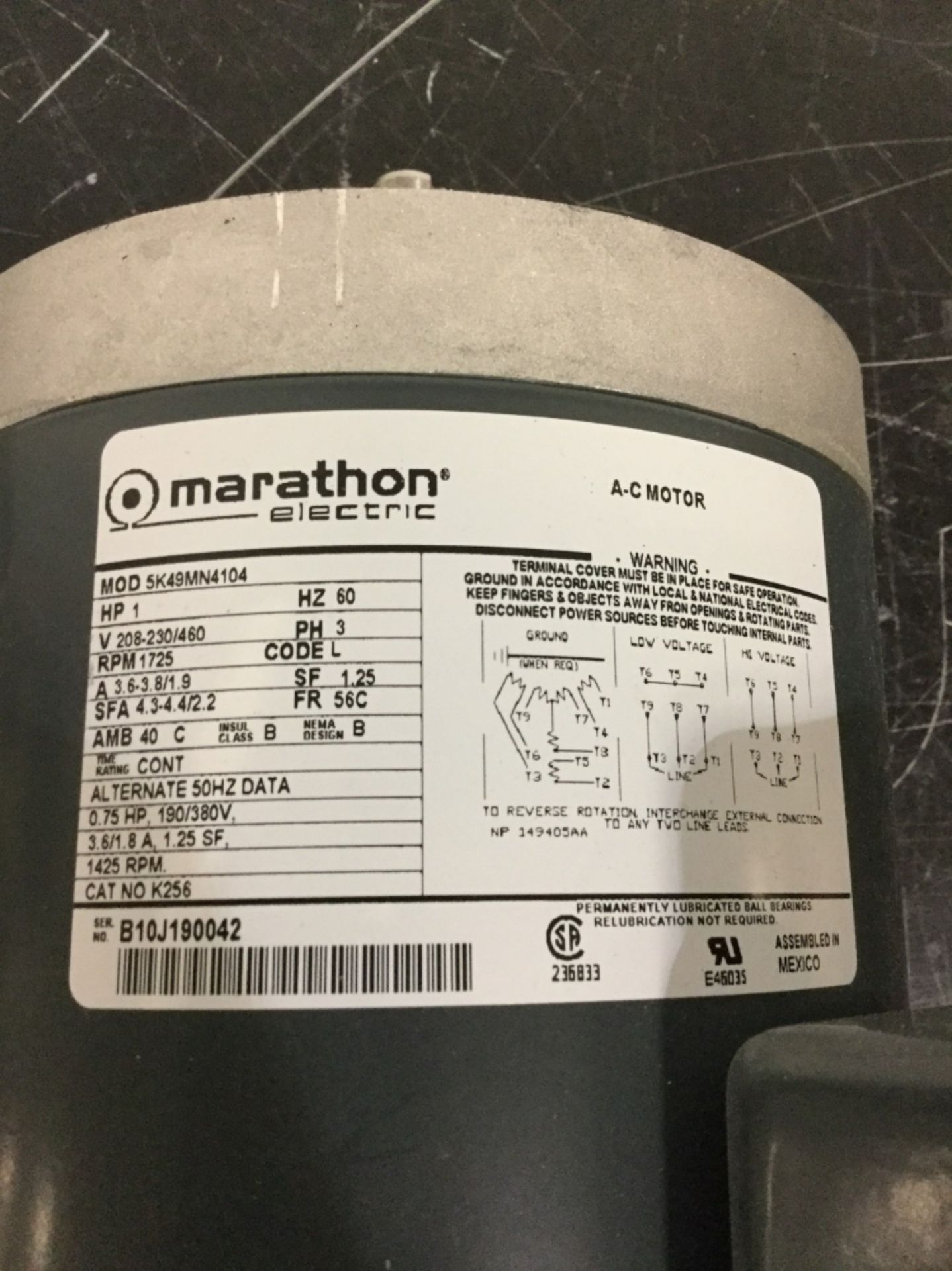 Marathon Electric A/C Motor - Image 2 of 2