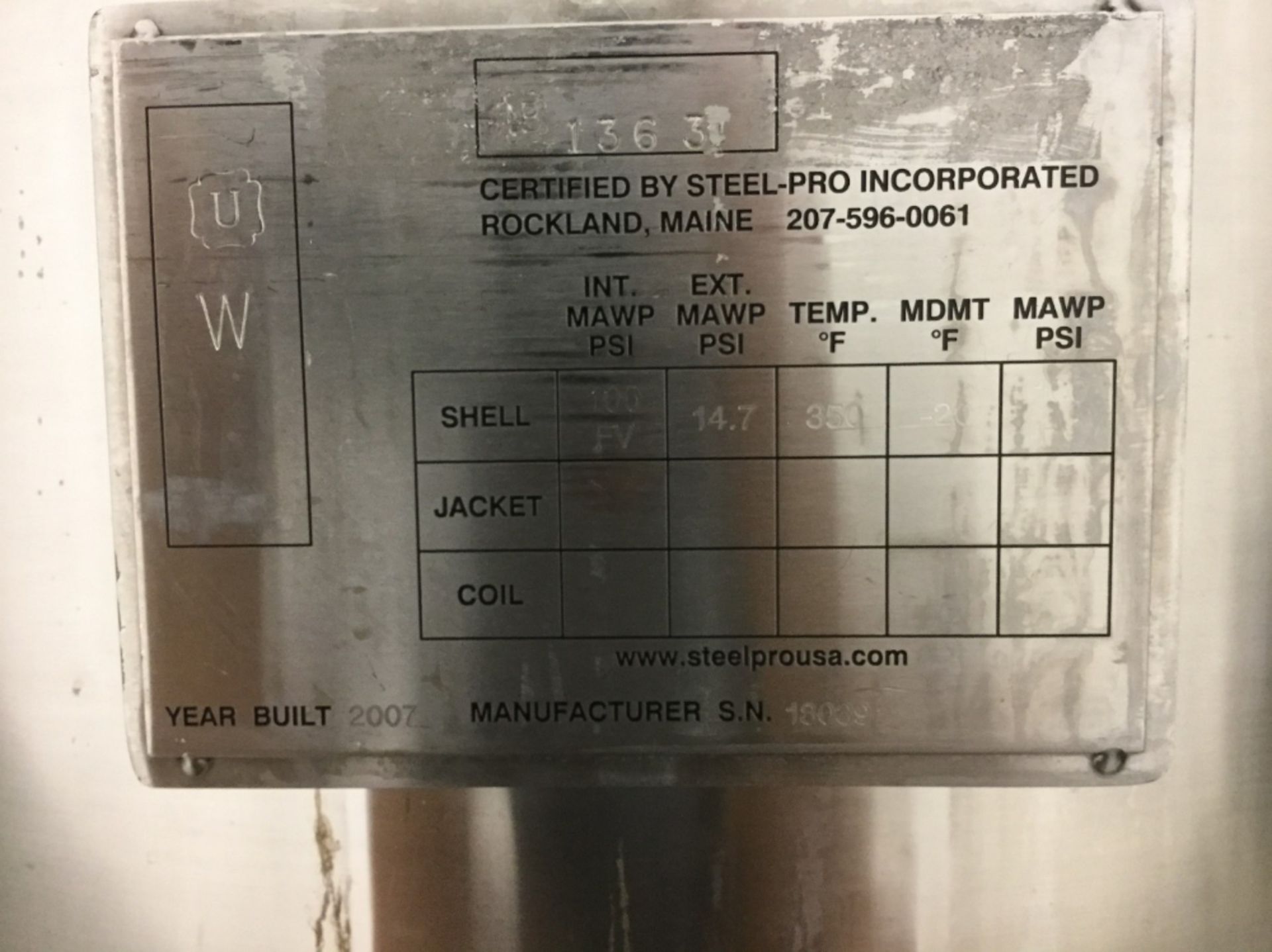 Steel Pro Inc. 300 Liter Stainless Steel Vessel - Image 6 of 6