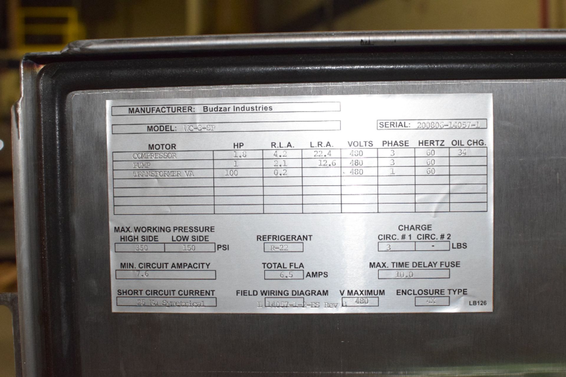 Budzar WC-3 Water Cooled Chiller - Image 12 of 12