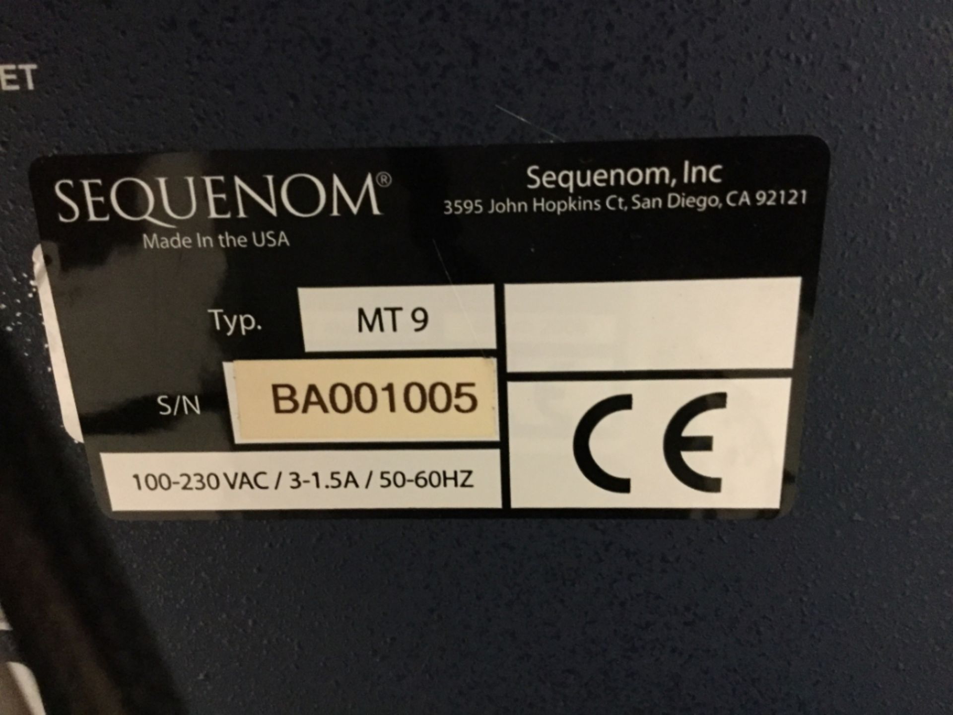 Bruker Sequenom MT 9 Mass Spectrometer - Image 2 of 2