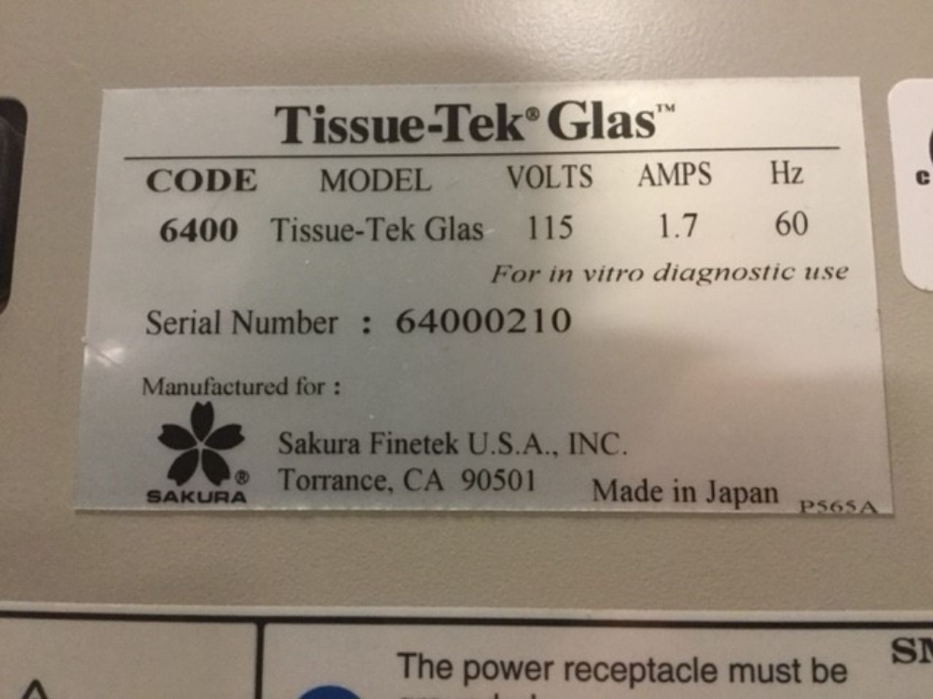 Sakura Tissue-Tek Glas Coverslipper - Image 6 of 6