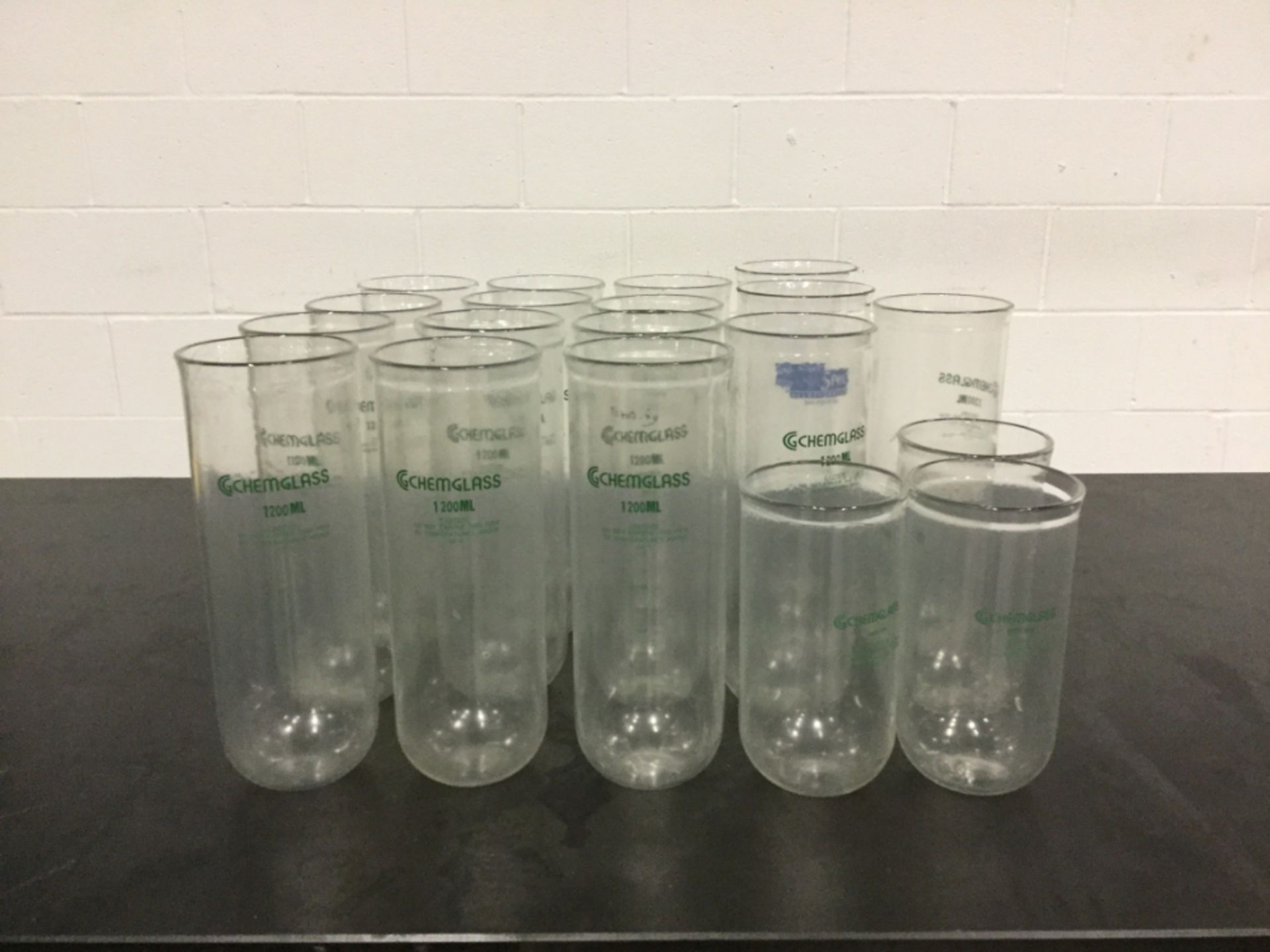 Lot of Chemglass Lyophilizer Flasks In Various Sizes