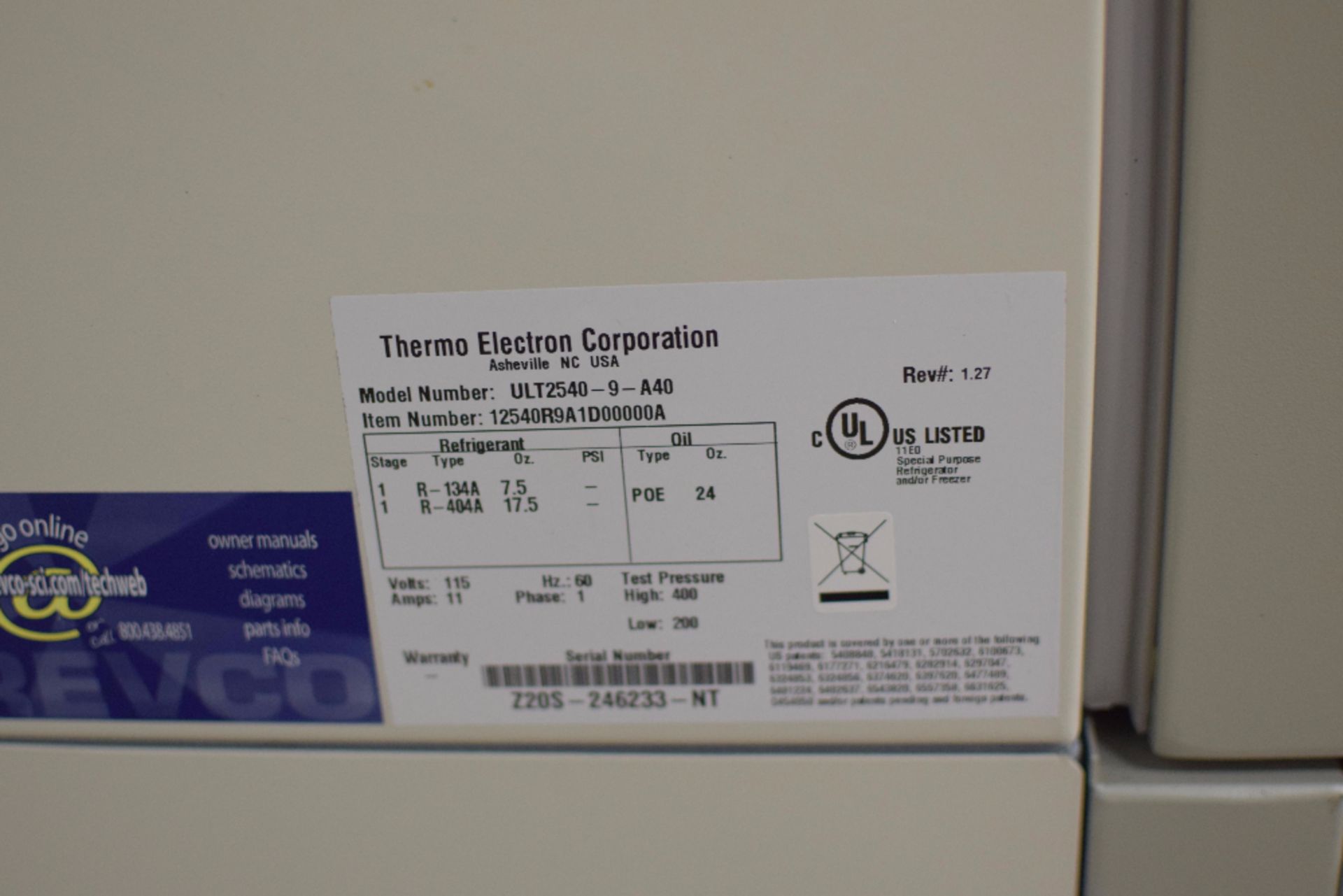 Thermo Scientific ULT2540 Freezer - Image 5 of 6