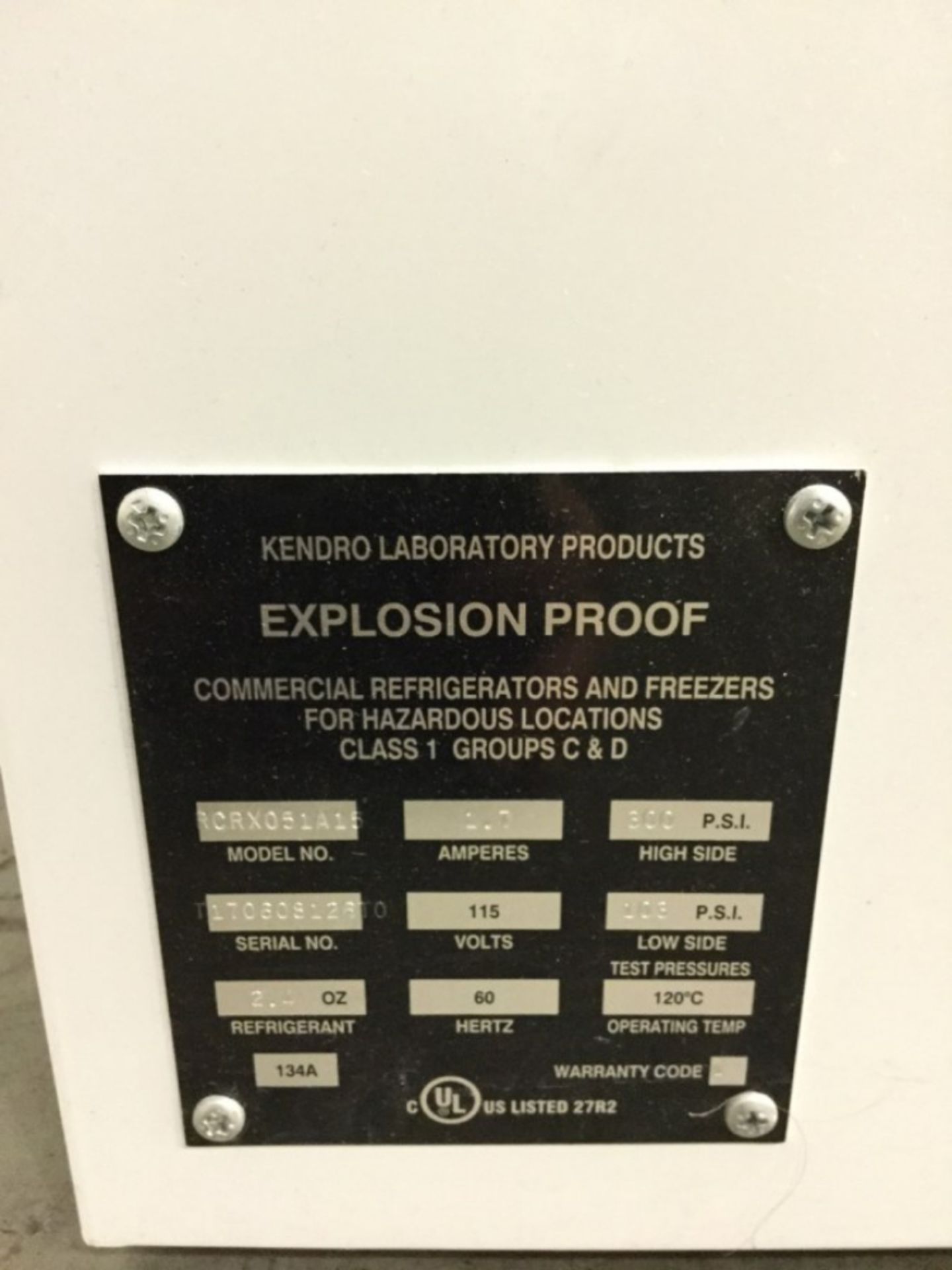 Kendro Revco Explosion Proof Refrigerator - Image 2 of 3