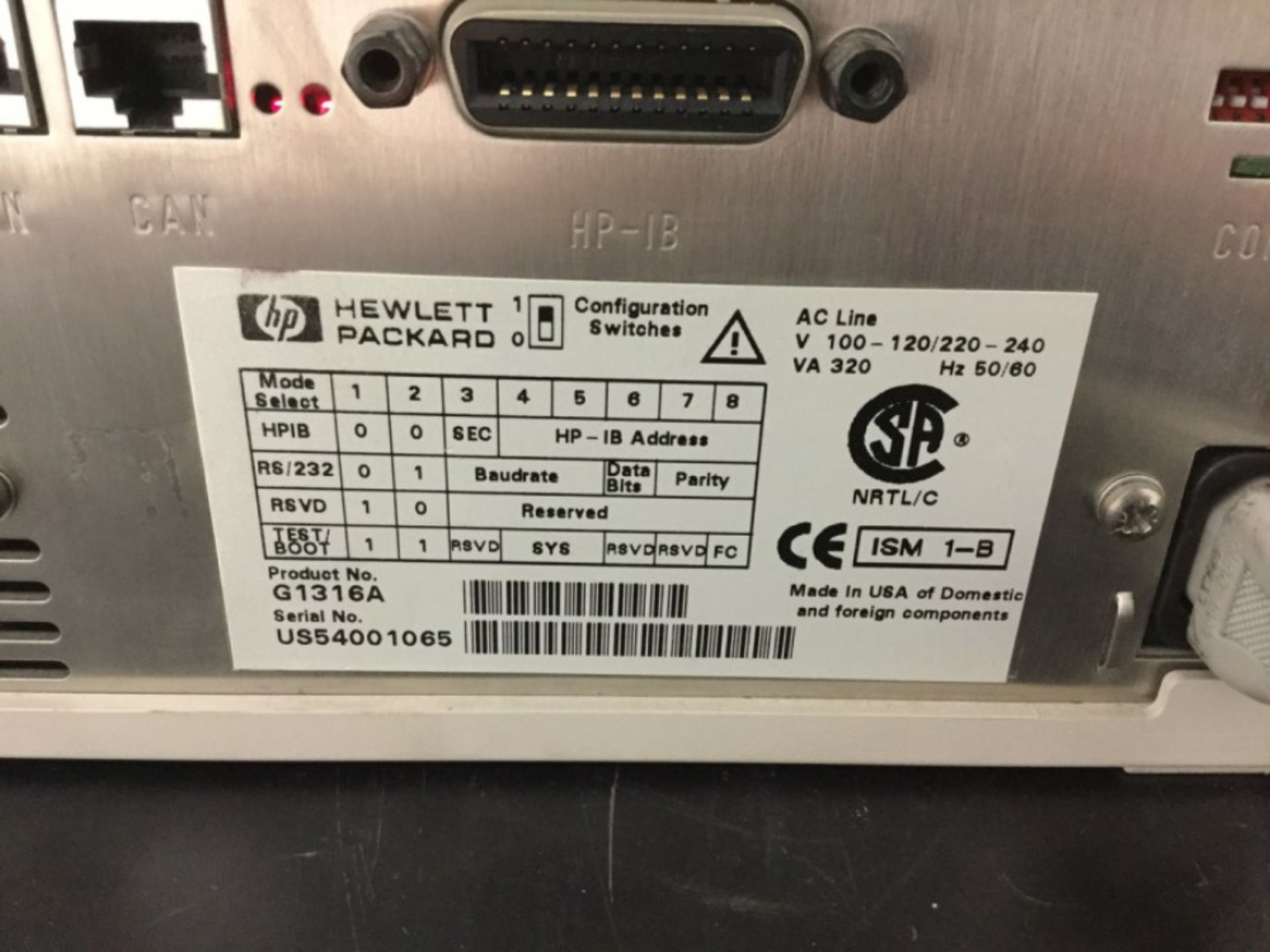 Hewlett Packard 1100 Series G1316A Column Compartment - Image 2 of 2