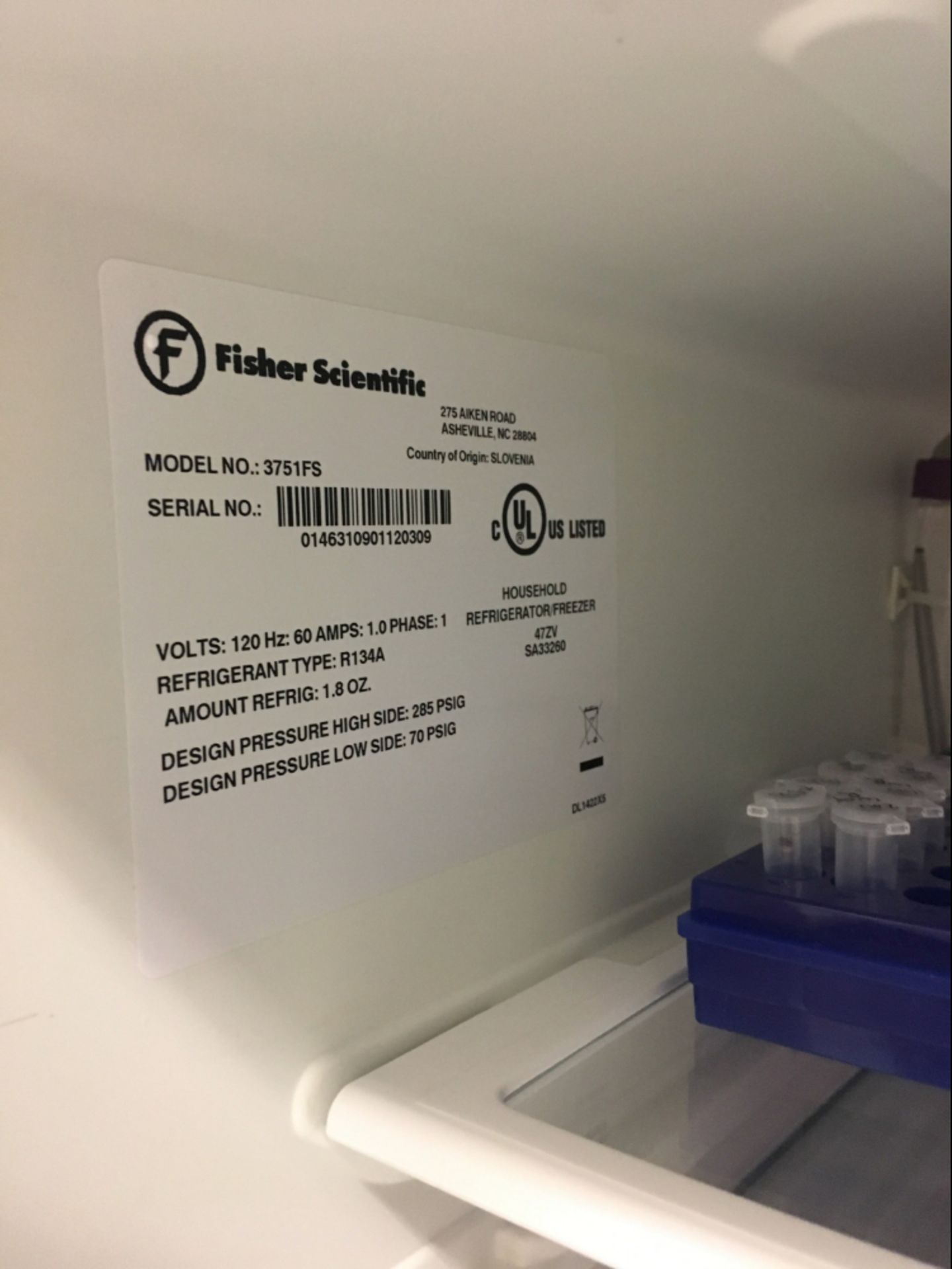 Fisher Scientific Undercounter Refrigerator - Image 2 of 3