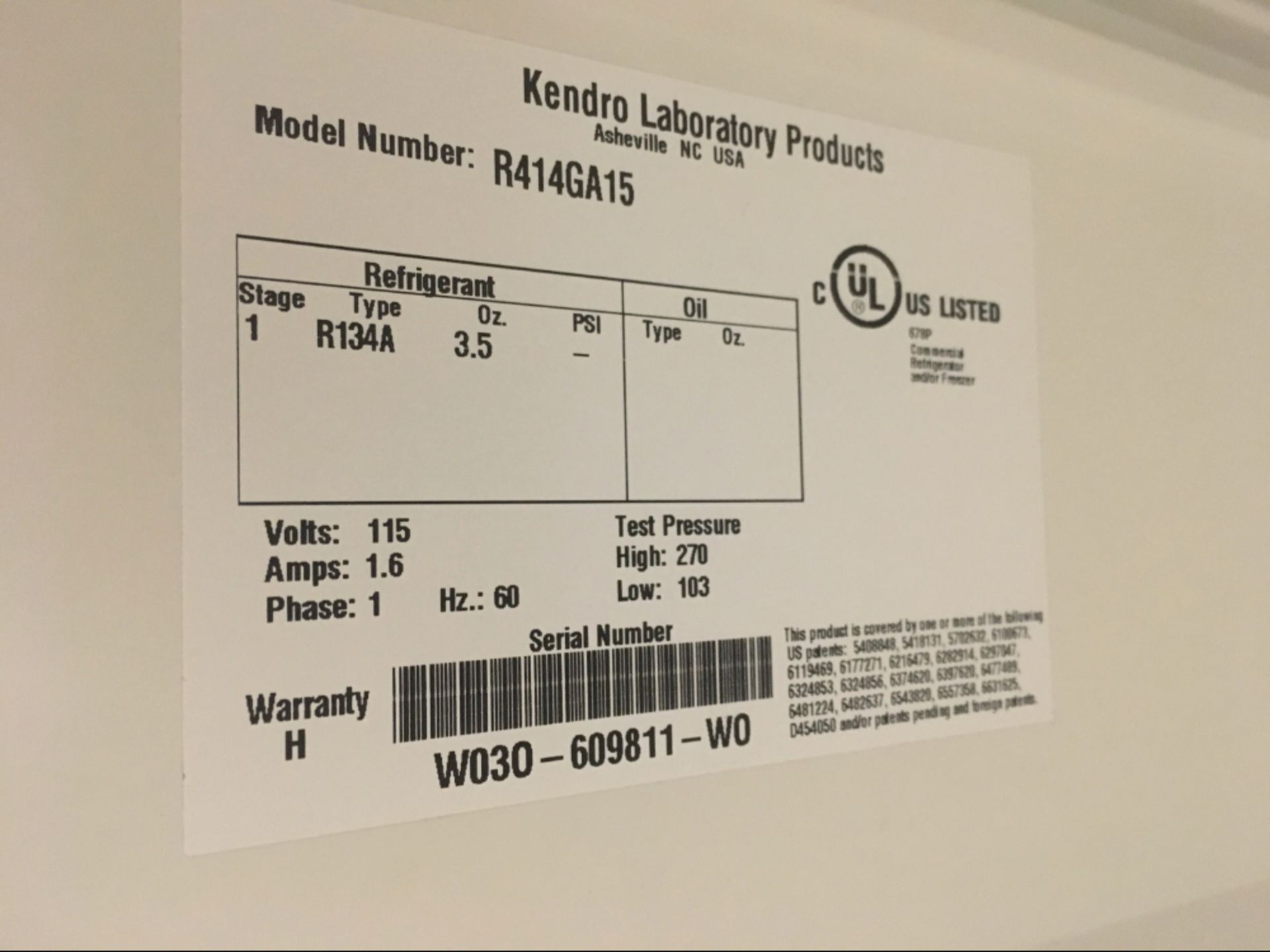 VWR Kendro Laboratory R414GA15 Laboratory Refrigerator - Bild 2 aus 2
