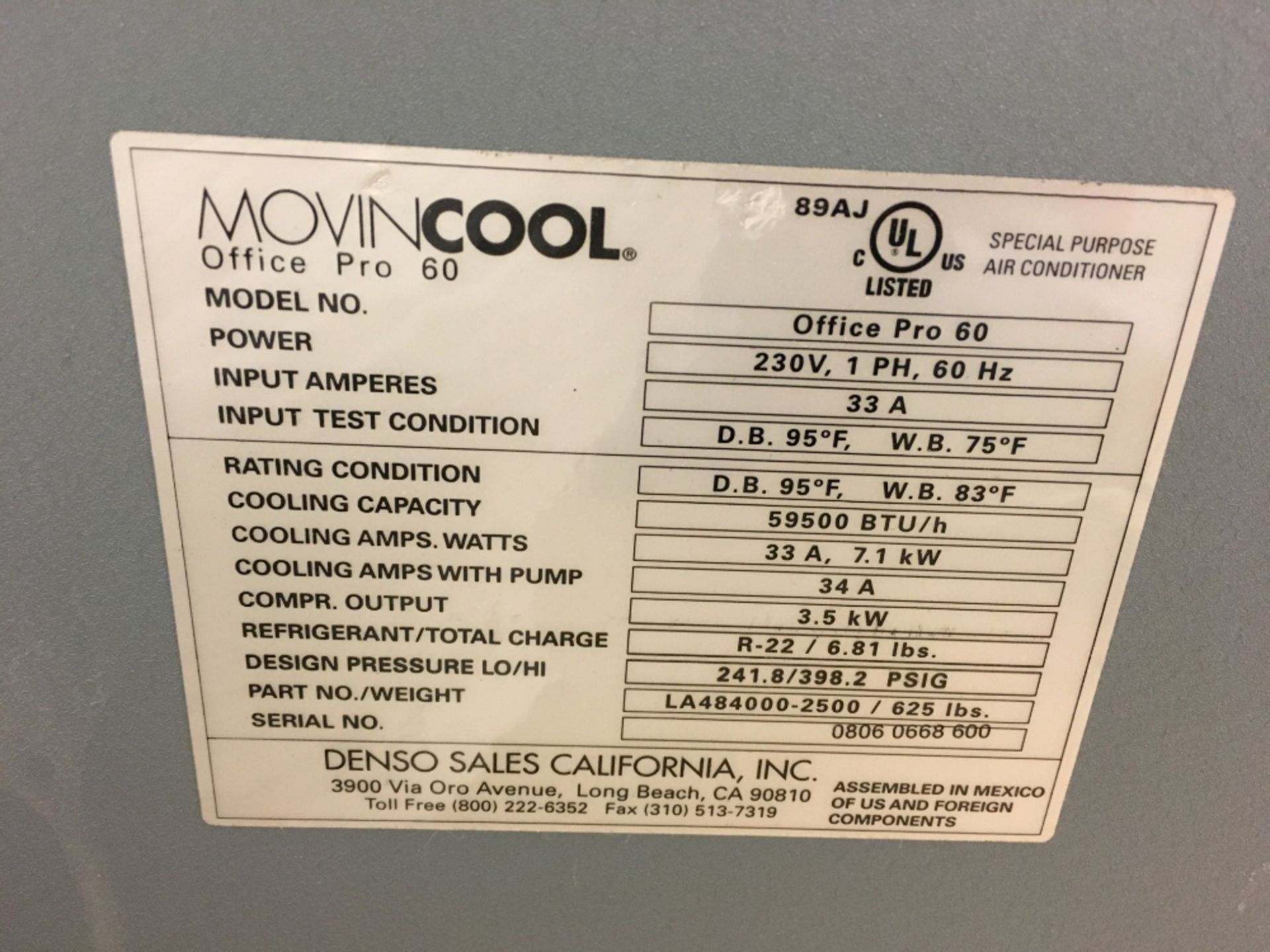 MovinCool Office Pro 60 Portable Air Conditioner - Image 2 of 2