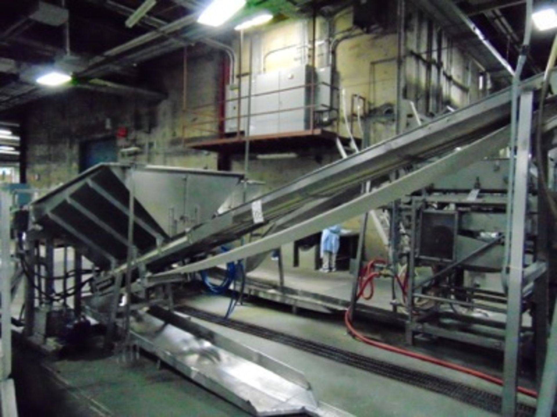 S.S. Product Belt Conveyor w/ Hopper