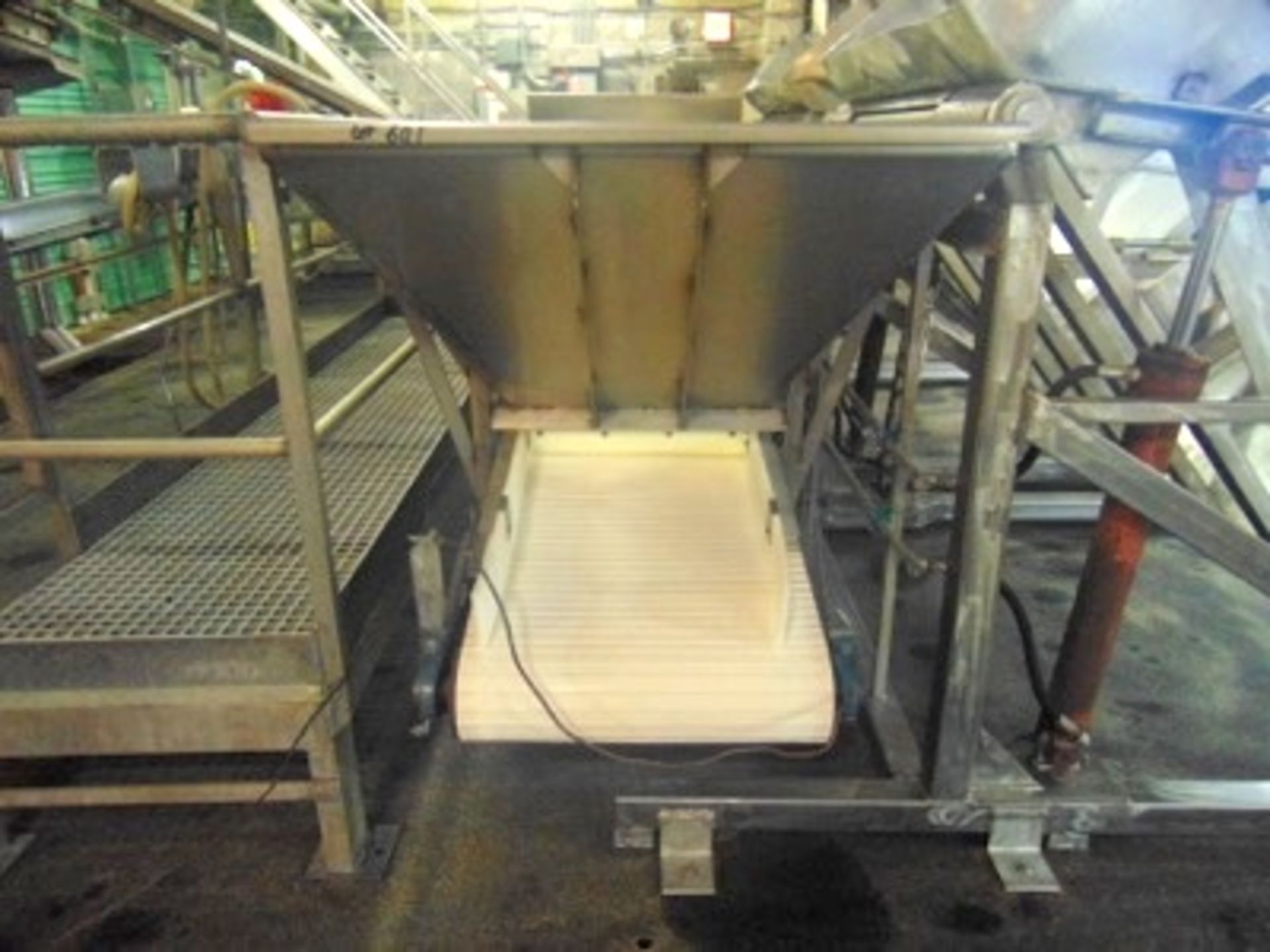 S.S. Product Belt Conveyor w/ Receiving Hopper - Image 3 of 4