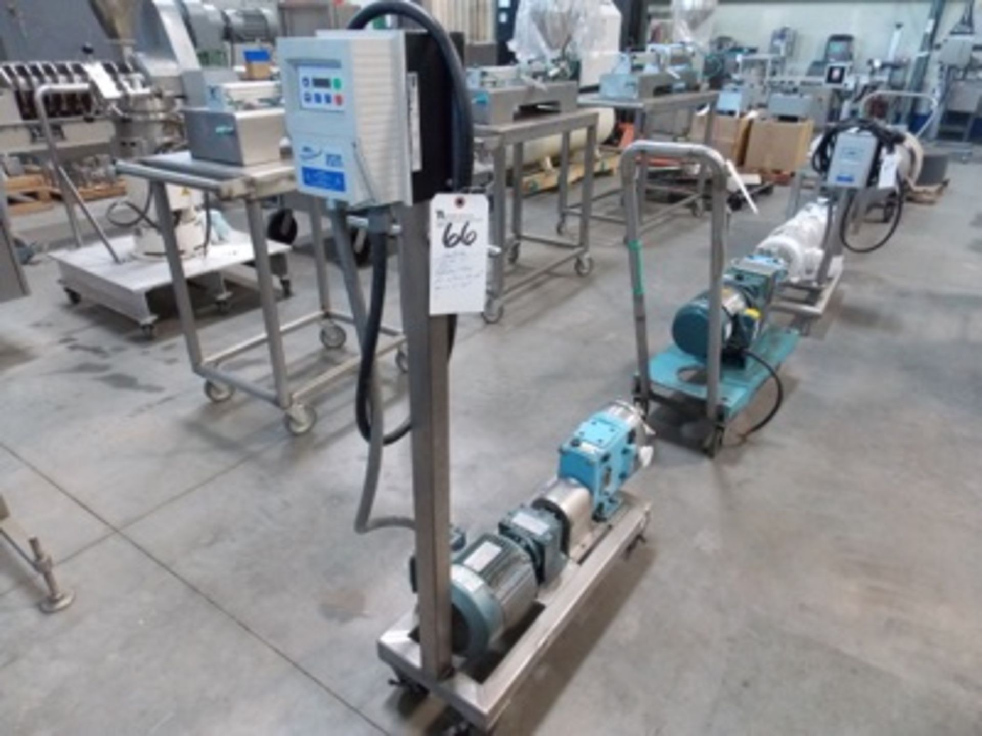 Waukesha mod. 030, S.S. 2" Positive Displacement Pump, 2hp w/ Lens, Var. Spd. Drive & S.S. Cart