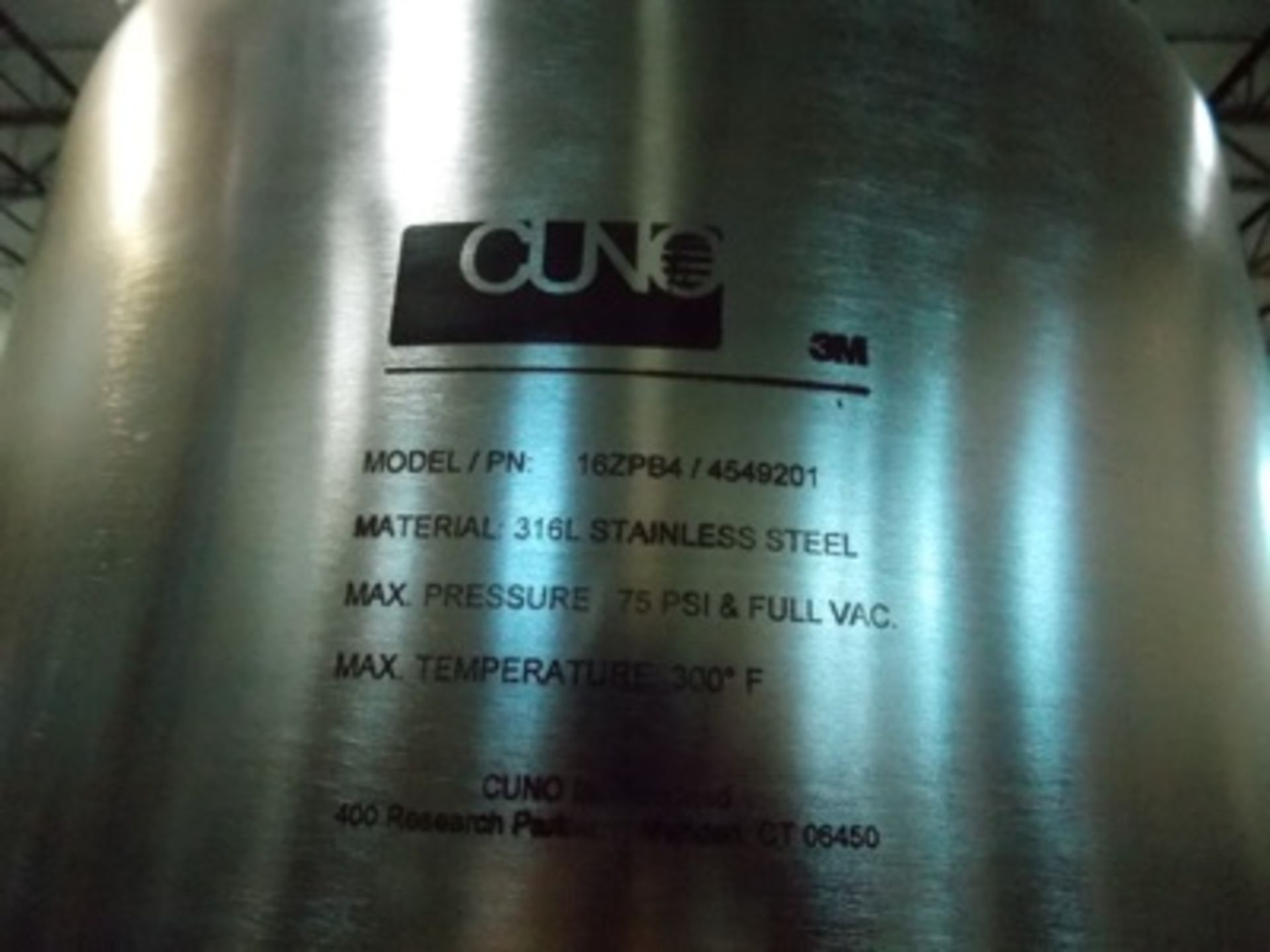 (2009) Cuno mod. PN 16ZPB4/454920, Depth Filter Approx. 45" x 18" Dia. Max Pressure 75 PSI @ 300° - Image 4 of 4