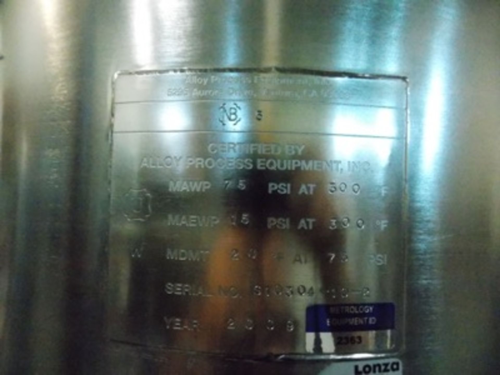 (2009) Cuno mod. PN 16ZPB4/454920, Depth Filter Approx. 45" x 18" Dia. Max Pressure 75 PSI @ 300° - Image 3 of 4