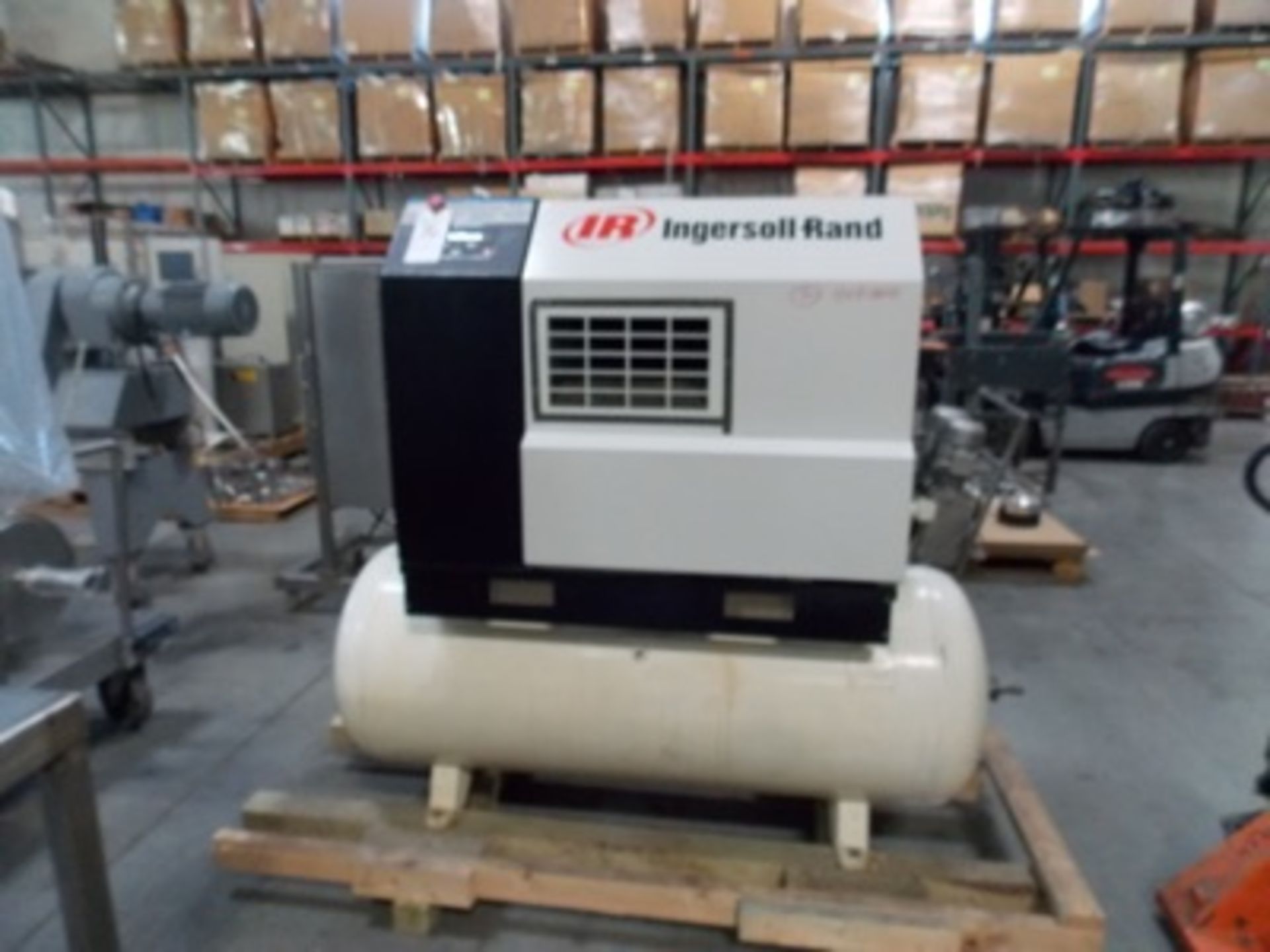 (2012) IR mod. SSR-HP25, Rotary Screw Tank-Mtd. Air Compressor, 25hp; S/N JX46120243