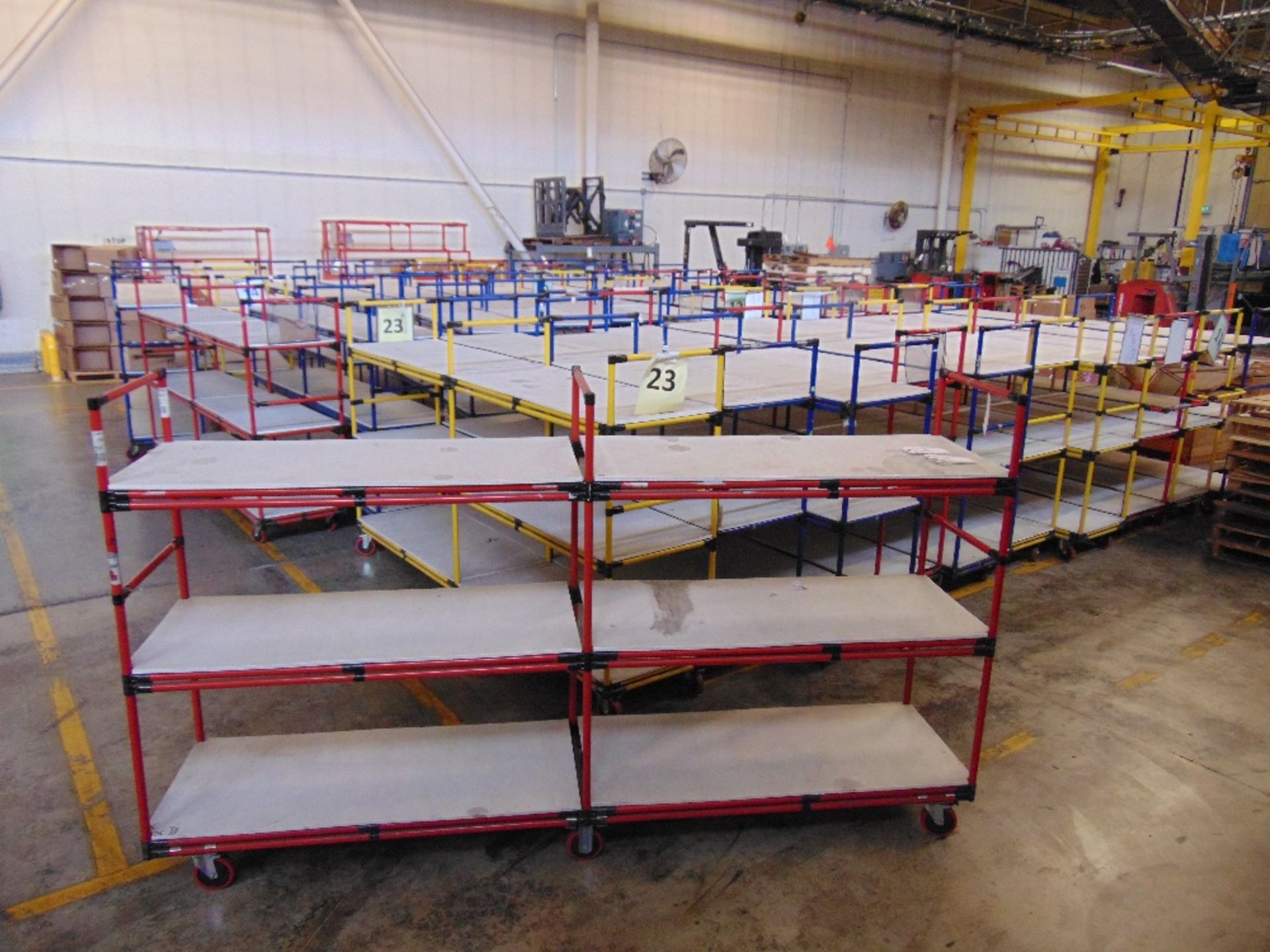 3-Level Inventory Shelf Carts, 24"x112"x65" Tall