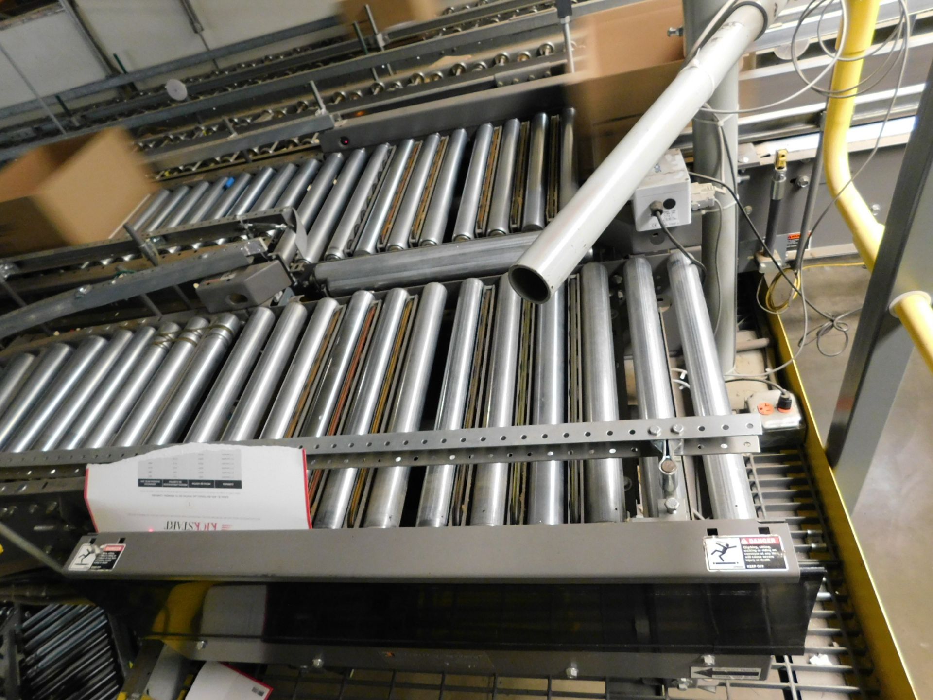 (Lot) TGW Power Roller Conveyor w/ (2) Curves, - Image 5 of 6