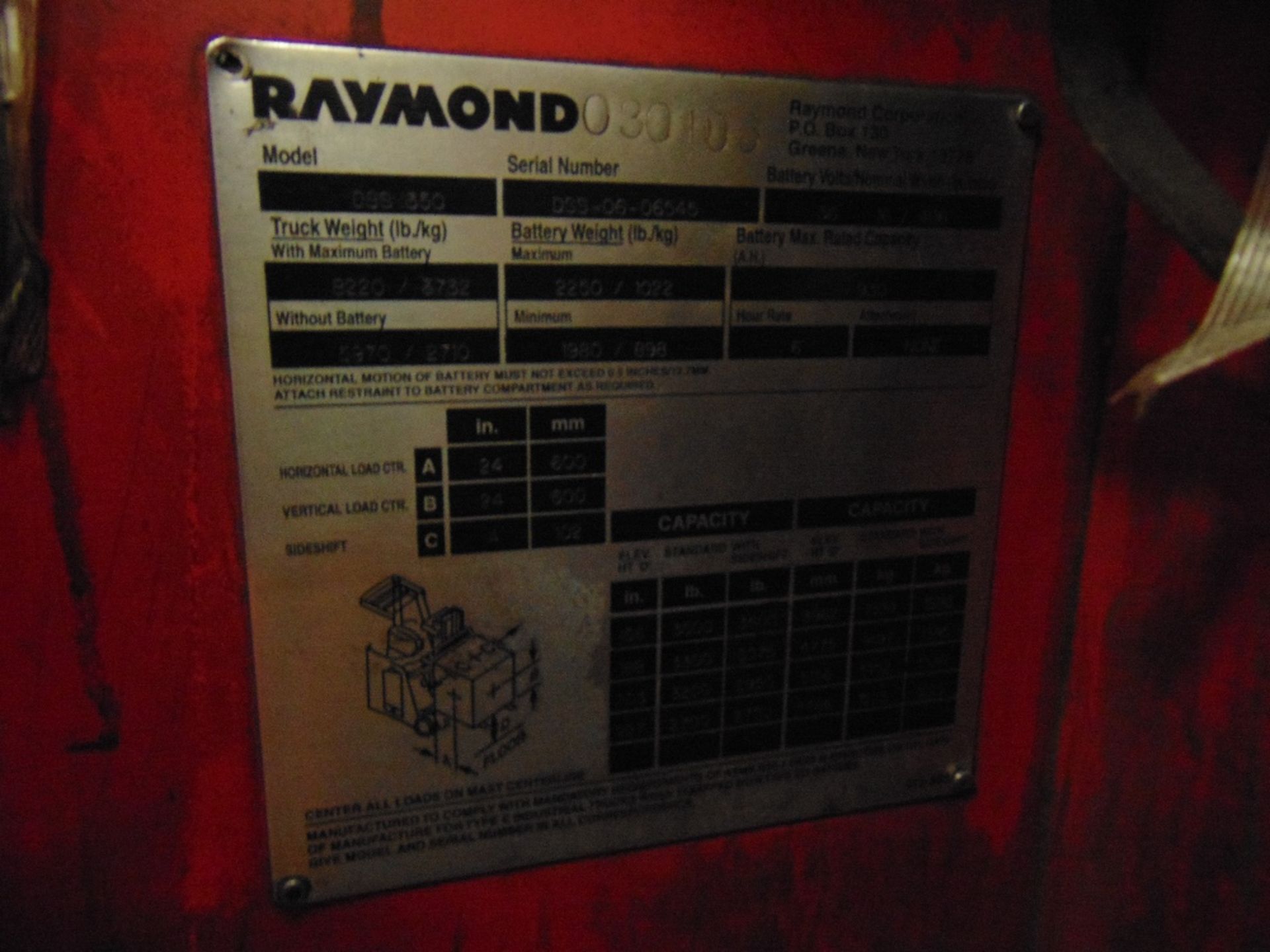 2006 Raymond mod. DSS350, 36 Volt Electric - Image 3 of 3