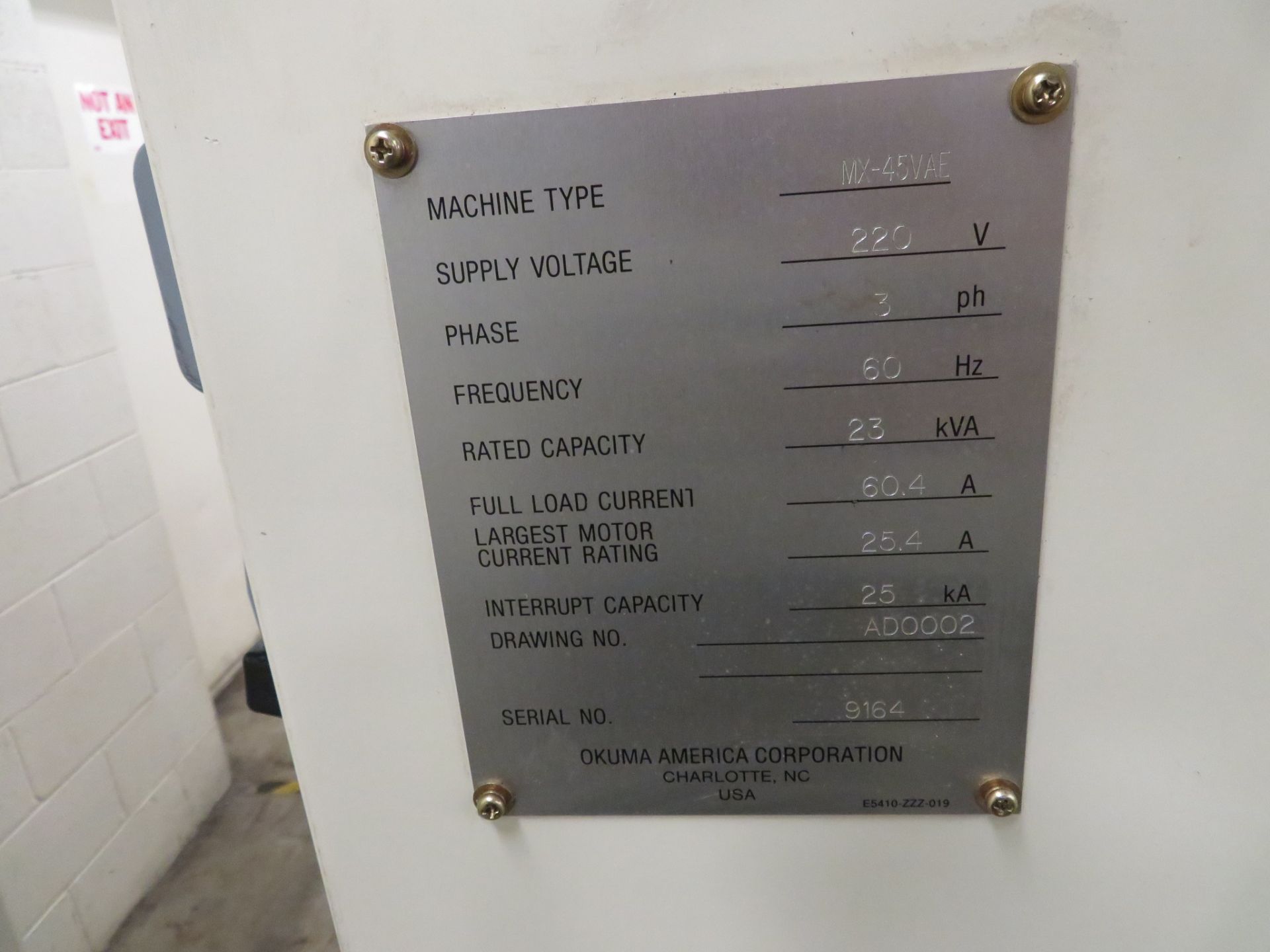 Okuma mod. MX-45VAE 5-Axis Vert. Machine Center OSP700M Controls, A.T.C, Trunion 2-Axis Indexers; - Image 4 of 4