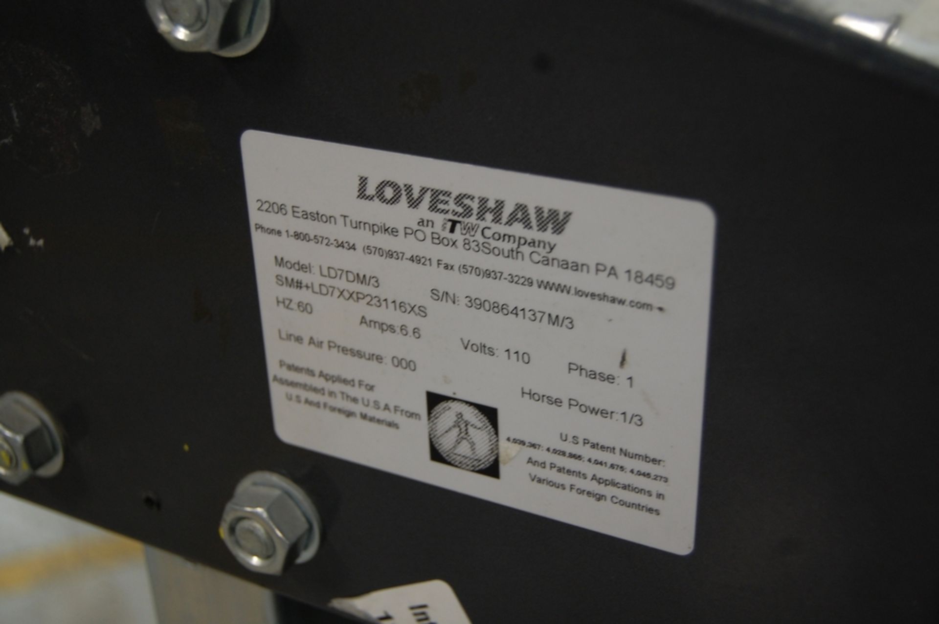 Loveshaw Model Little David LD7DM/3 Uniform Pressure Sensitive Case Sealer - Image 3 of 5