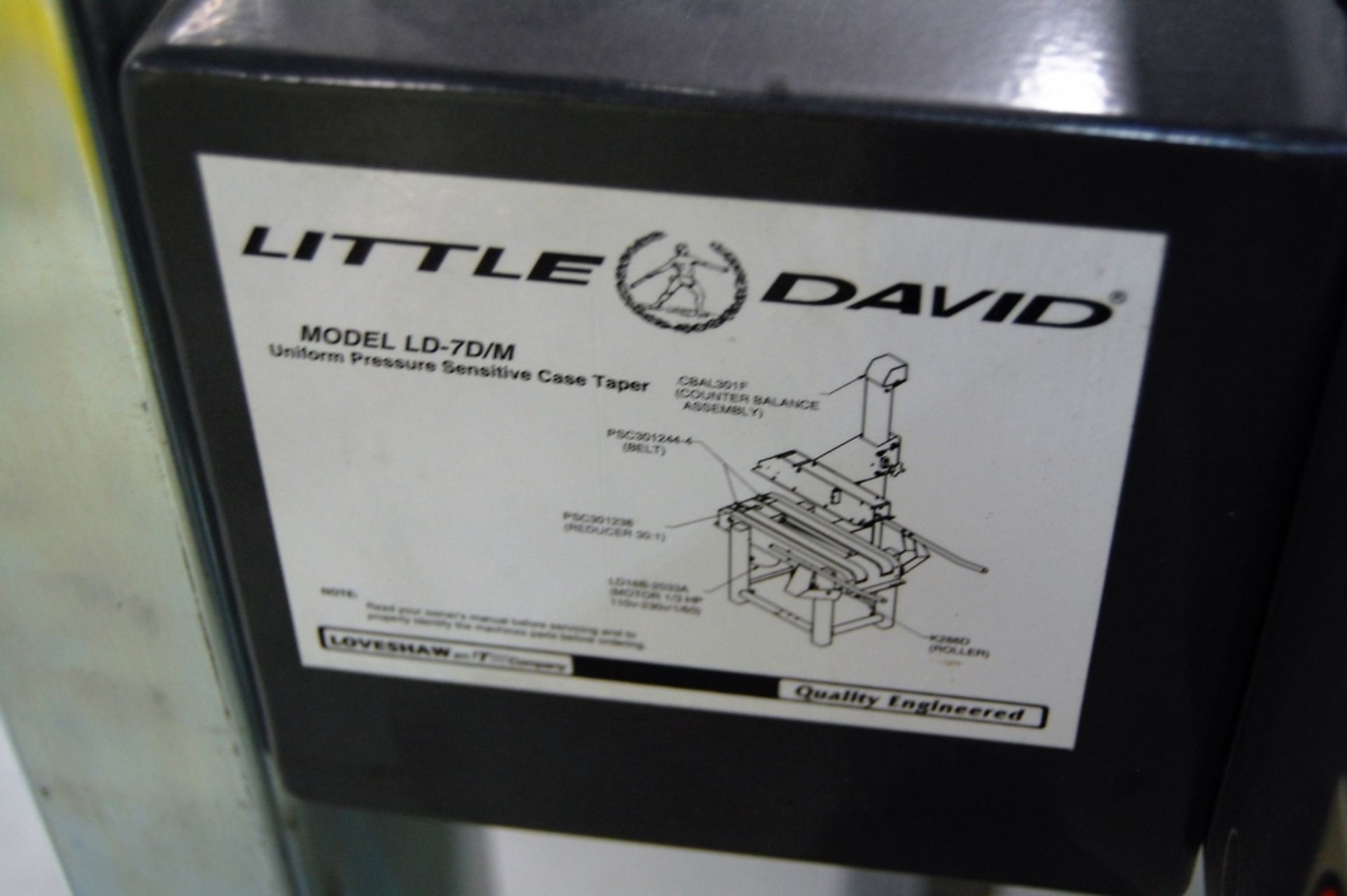 Loveshaw Model Little David LD7/3 Uniform Pressure Sensitive Case Sealer - Image 5 of 8