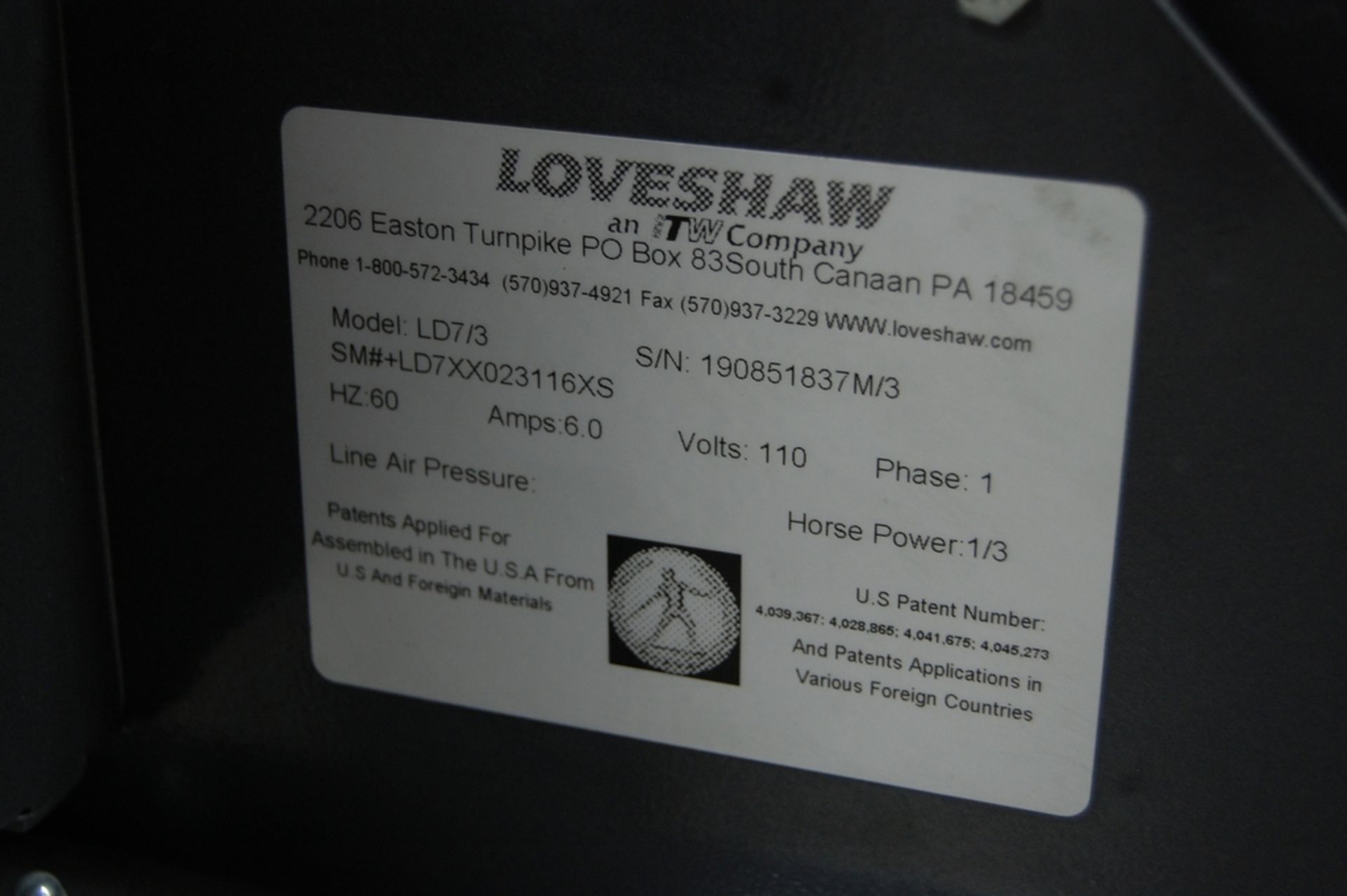 Loveshaw Model Little David LD7/3 Uniform Pressure Sensitive Case Sealer - Image 6 of 8