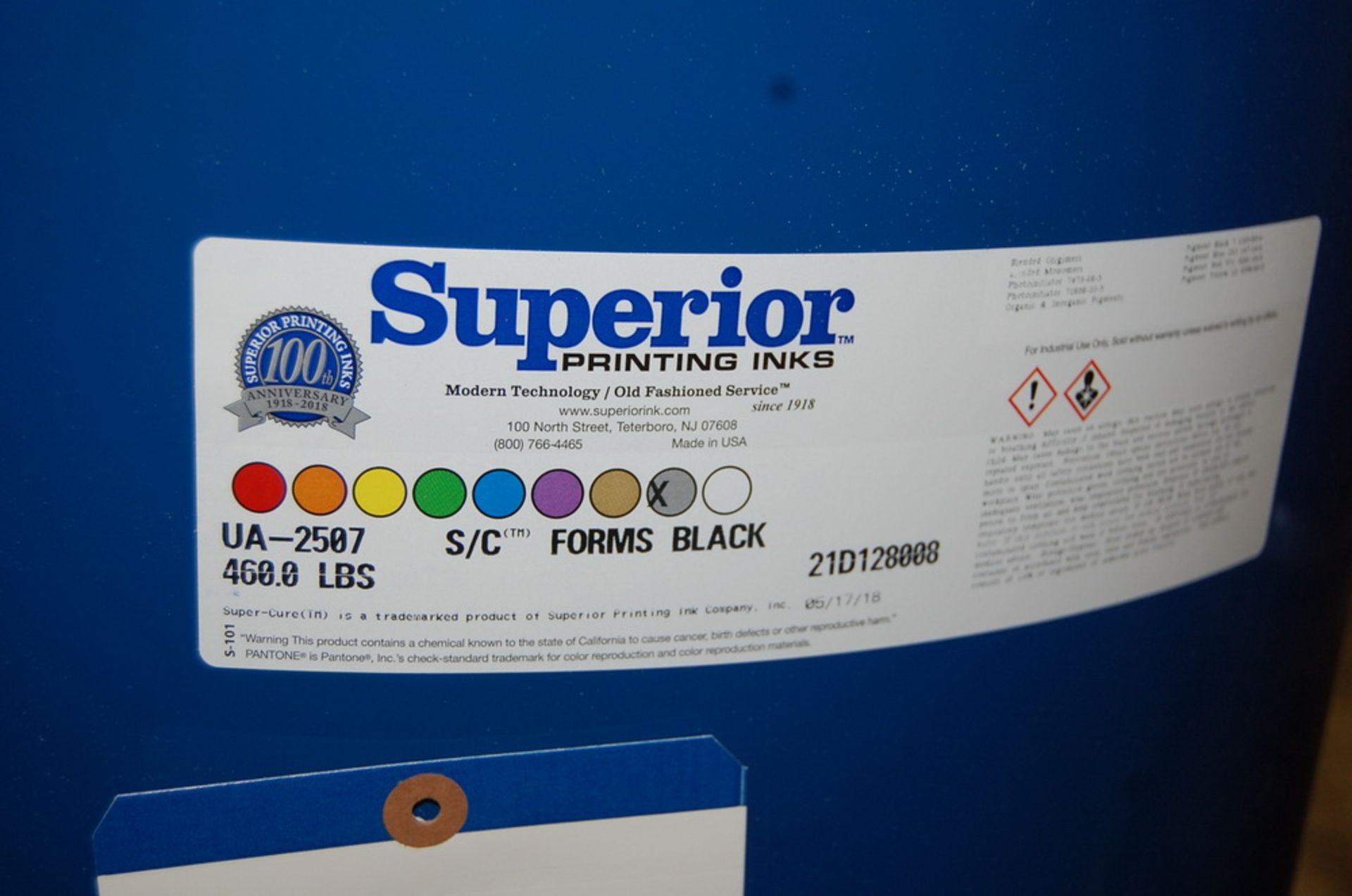 55-Gallon Drum with Superior Printing Inks Forms Black - Image 2 of 3