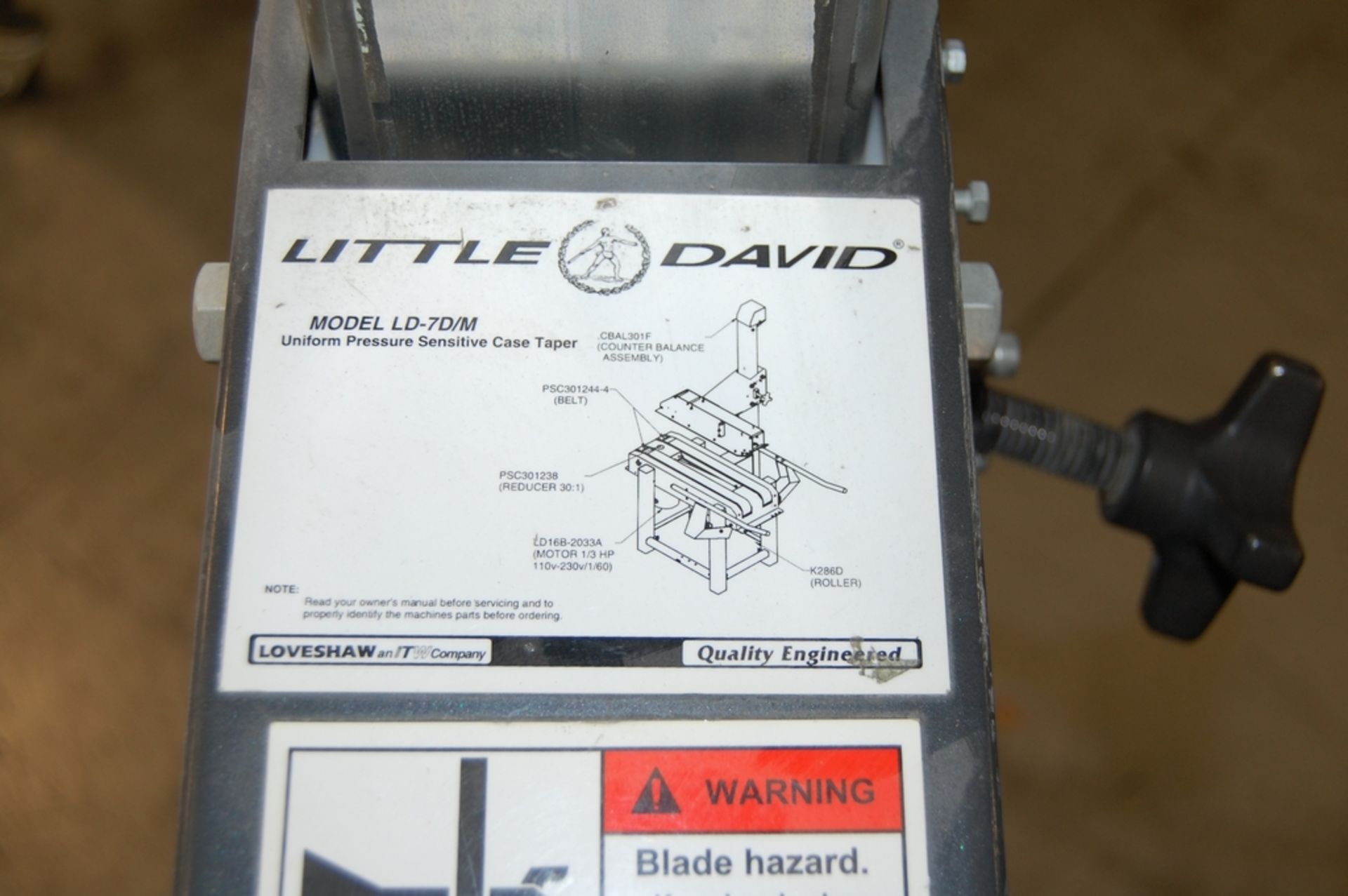 Loveshaw Model Little David LD-7D/M Uniform Pressure Sensitive Case Sealer - Image 5 of 5