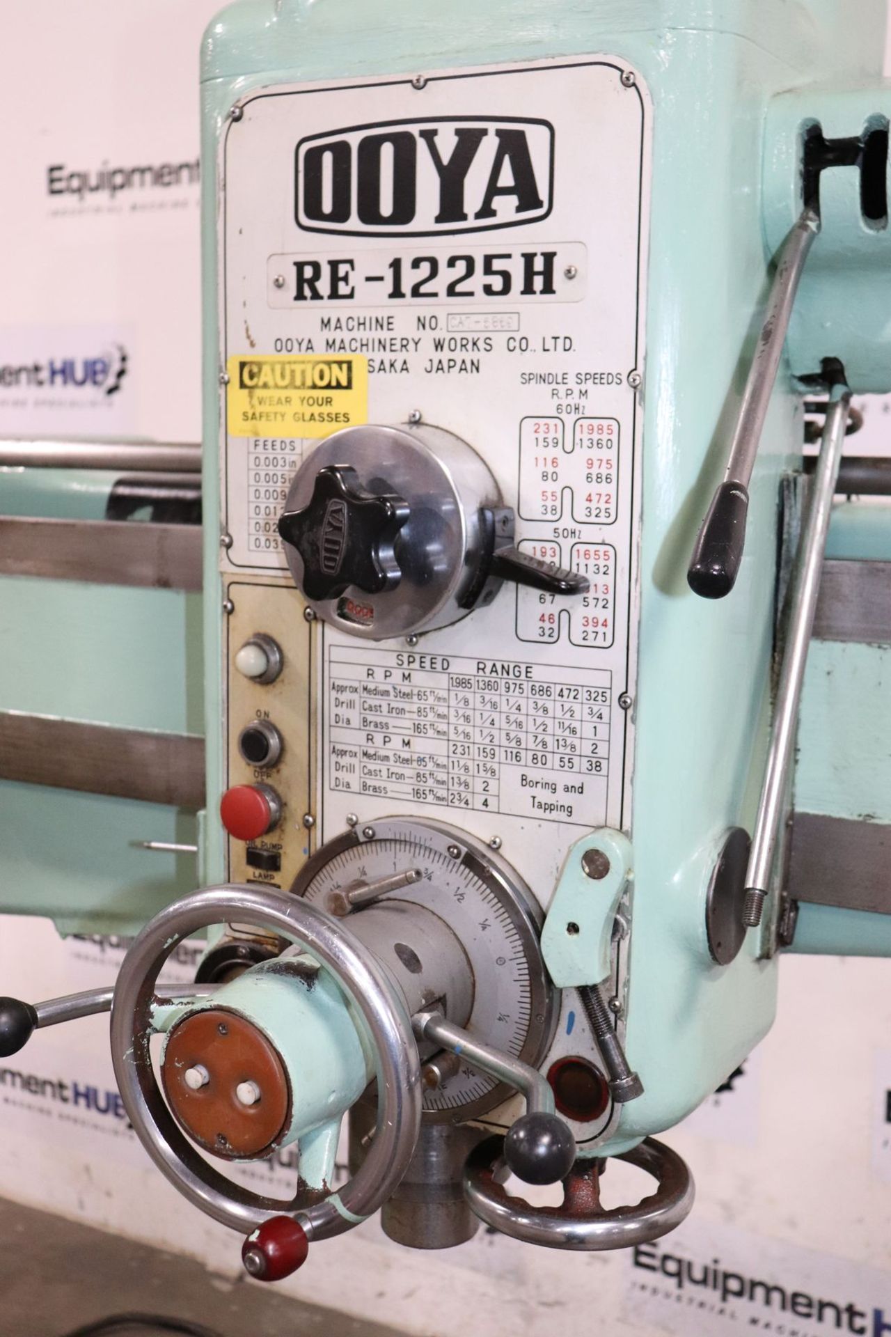 Ooya RE-1225H 4′ x 13″ Drilling & Tapping Radial Arm Drill - Image 6 of 11