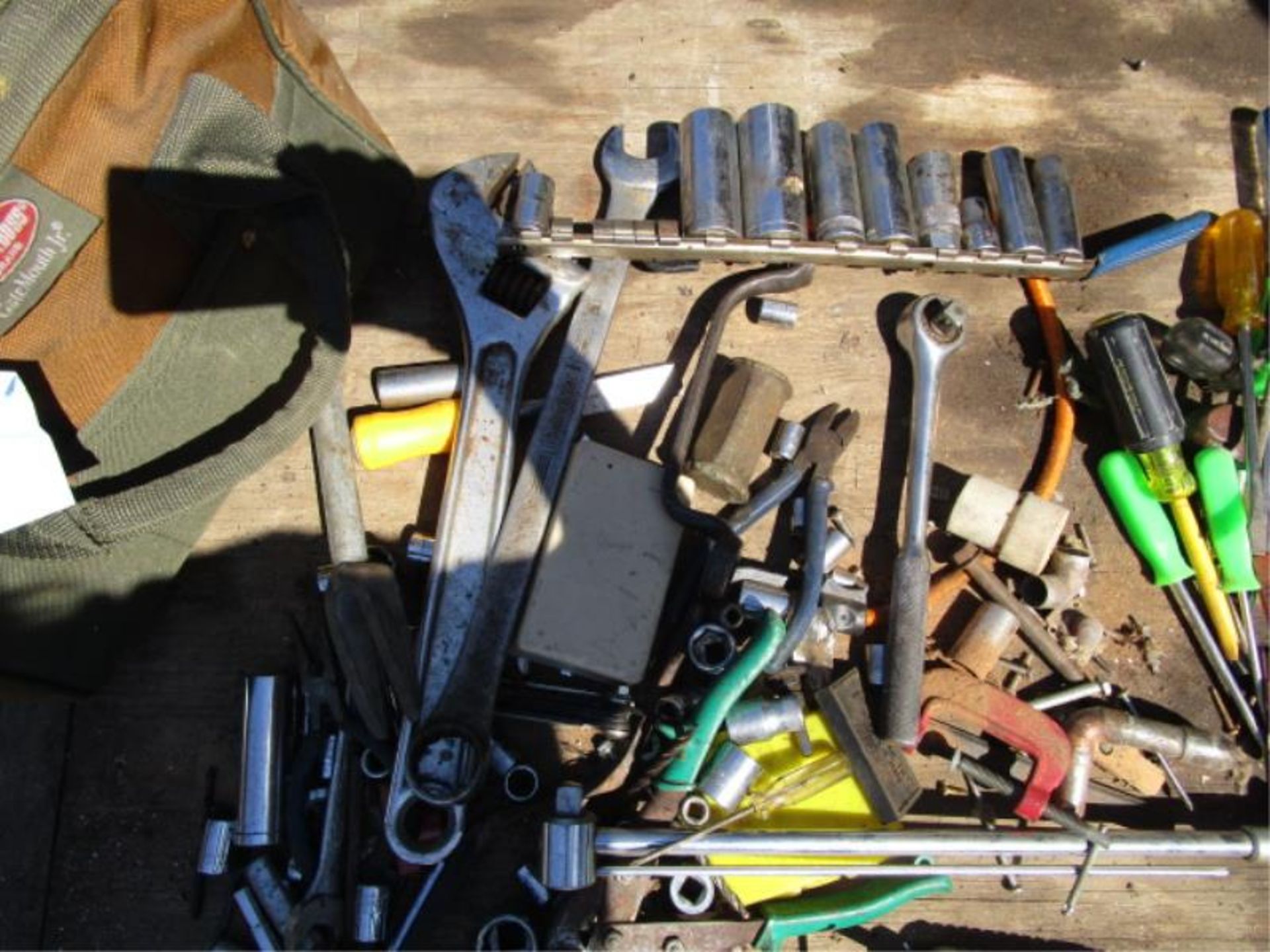 Lot Asst. Hand Tools - Bucket Boss Bag, Asst. Sockets, Screw Drivers, C-Clamps, Wrenches, Lg. - Image 3 of 9