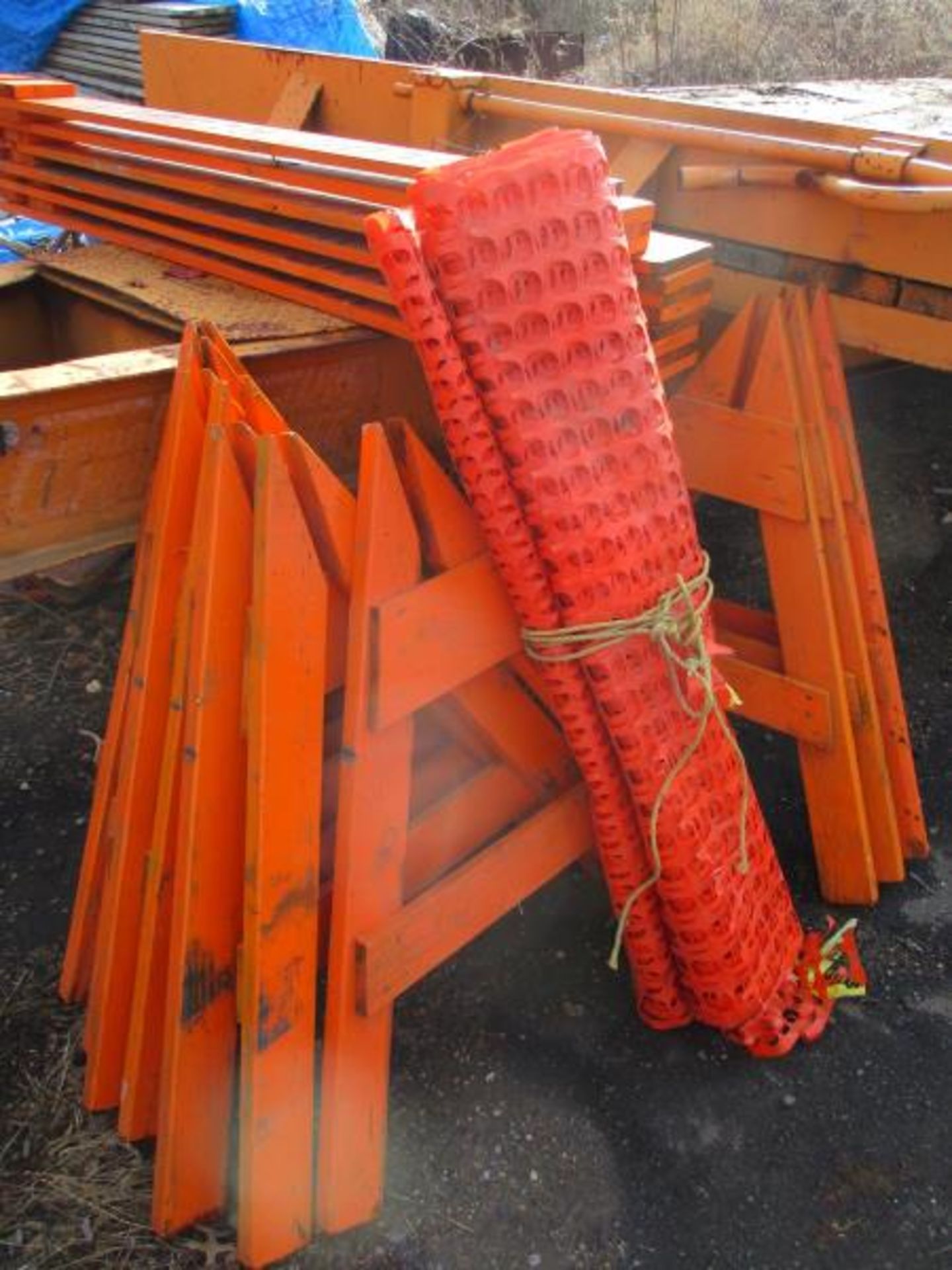 Orange Plastic Fence Roll & Road Barrier Horses - Image 3 of 3